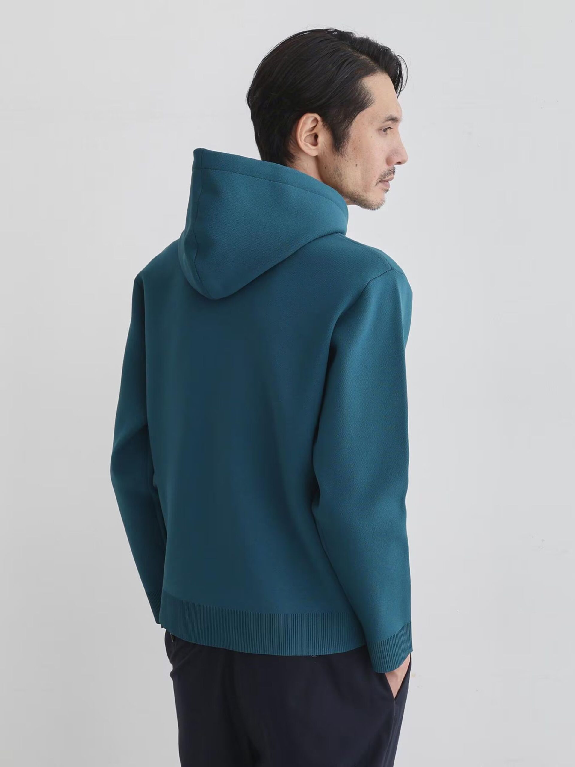 BLUE GREEN SPONGY PULLOVER KNIT HOODIE (12)