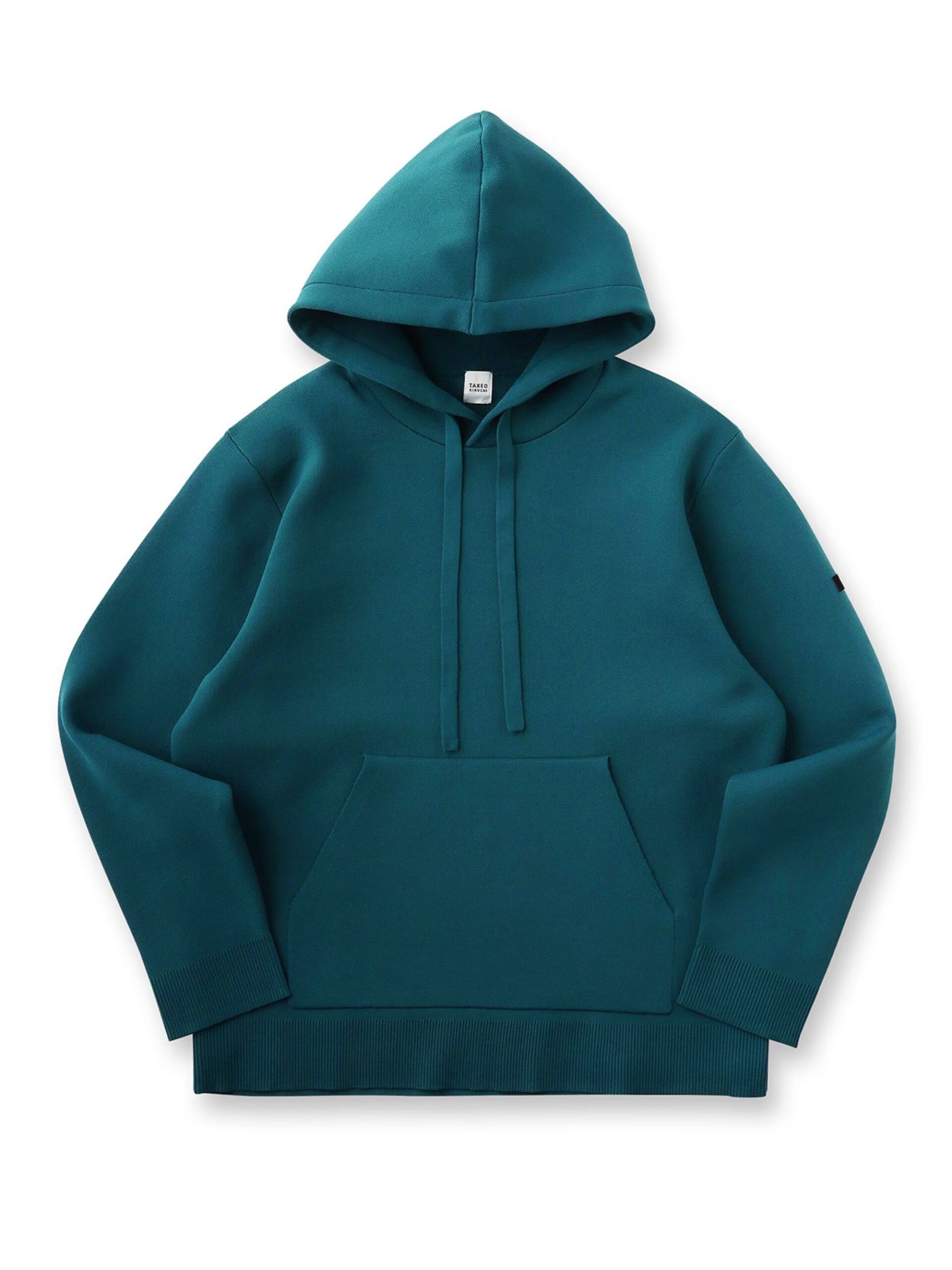 BLUE GREEN SPONGY PULLOVER KNIT HOODIE (2)