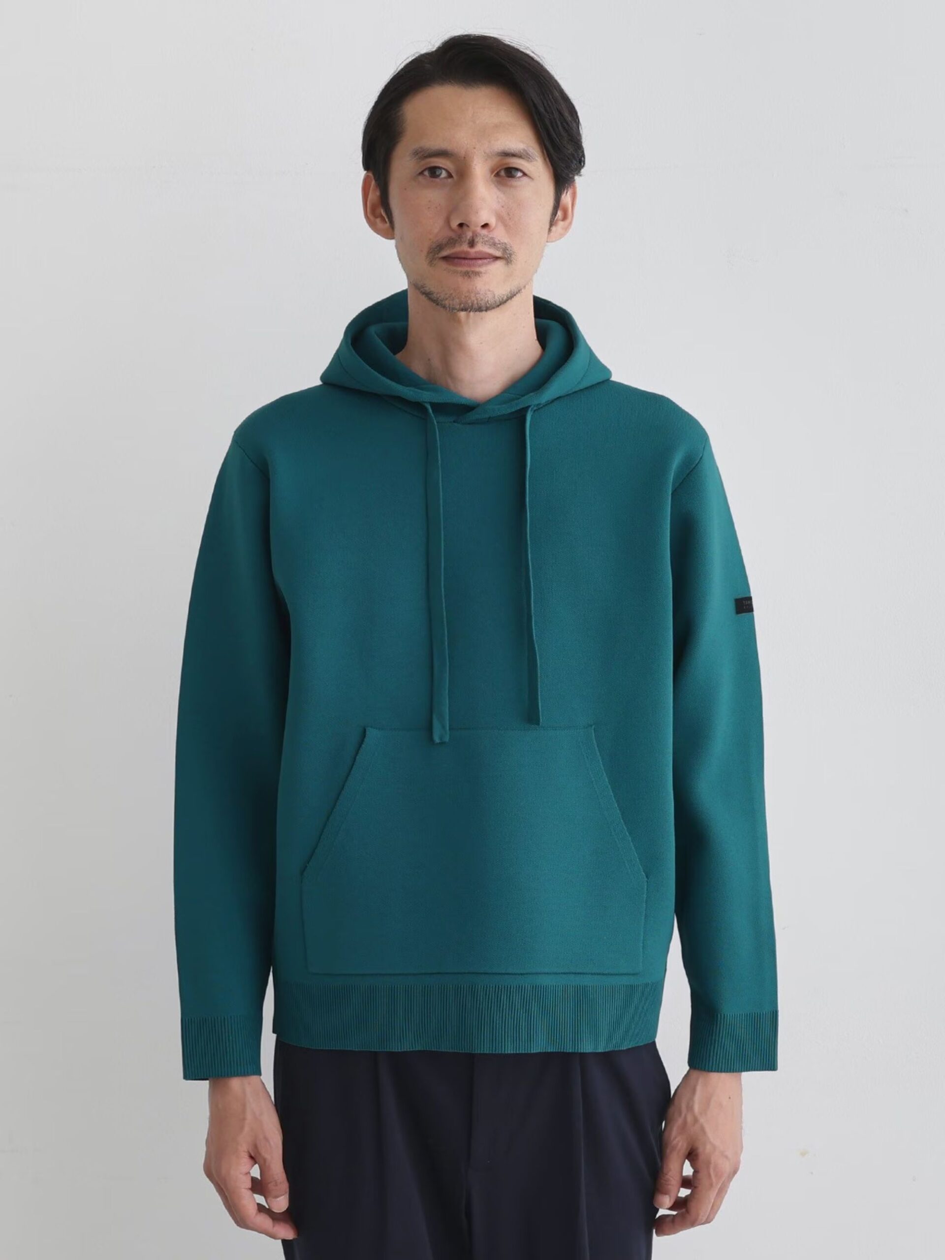 BLUE GREEN SPONGY PULLOVER KNIT HOODIE (3)