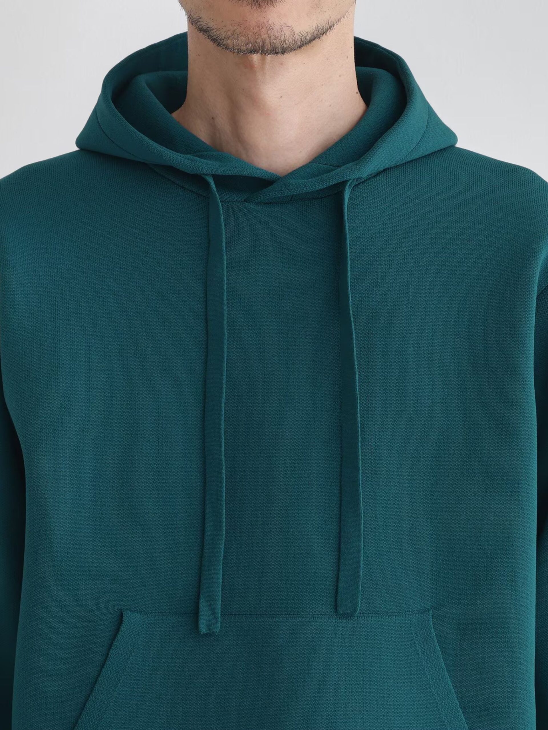 BLUE GREEN SPONGY PULLOVER KNIT HOODIE (6)