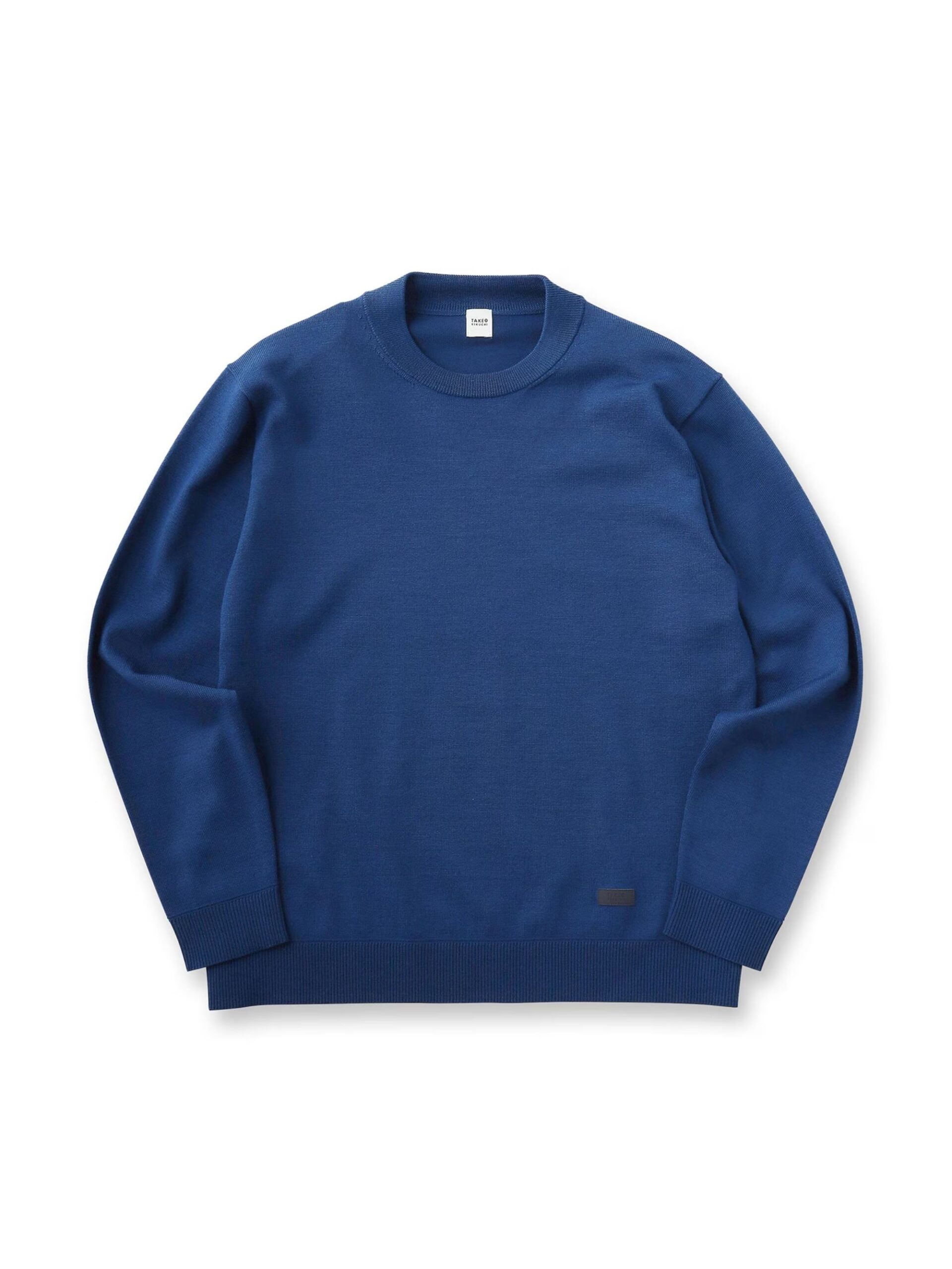 BLUE WOOL BLEND ANTI-PILLING KNIT SWEATER (2)