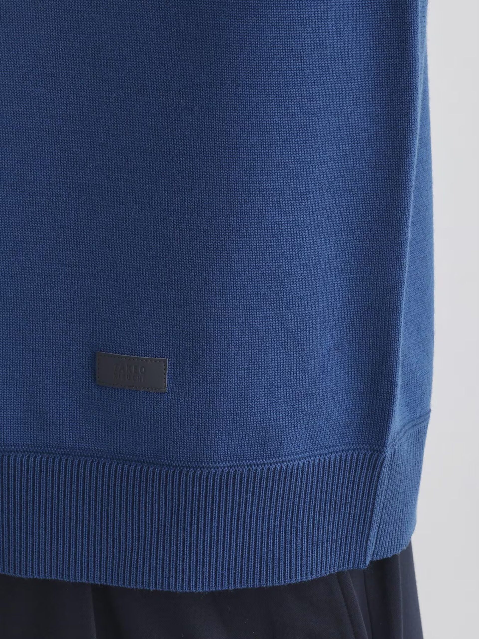 BLUE WOOL BLEND ANTI-PILLING KNIT SWEATER (9)