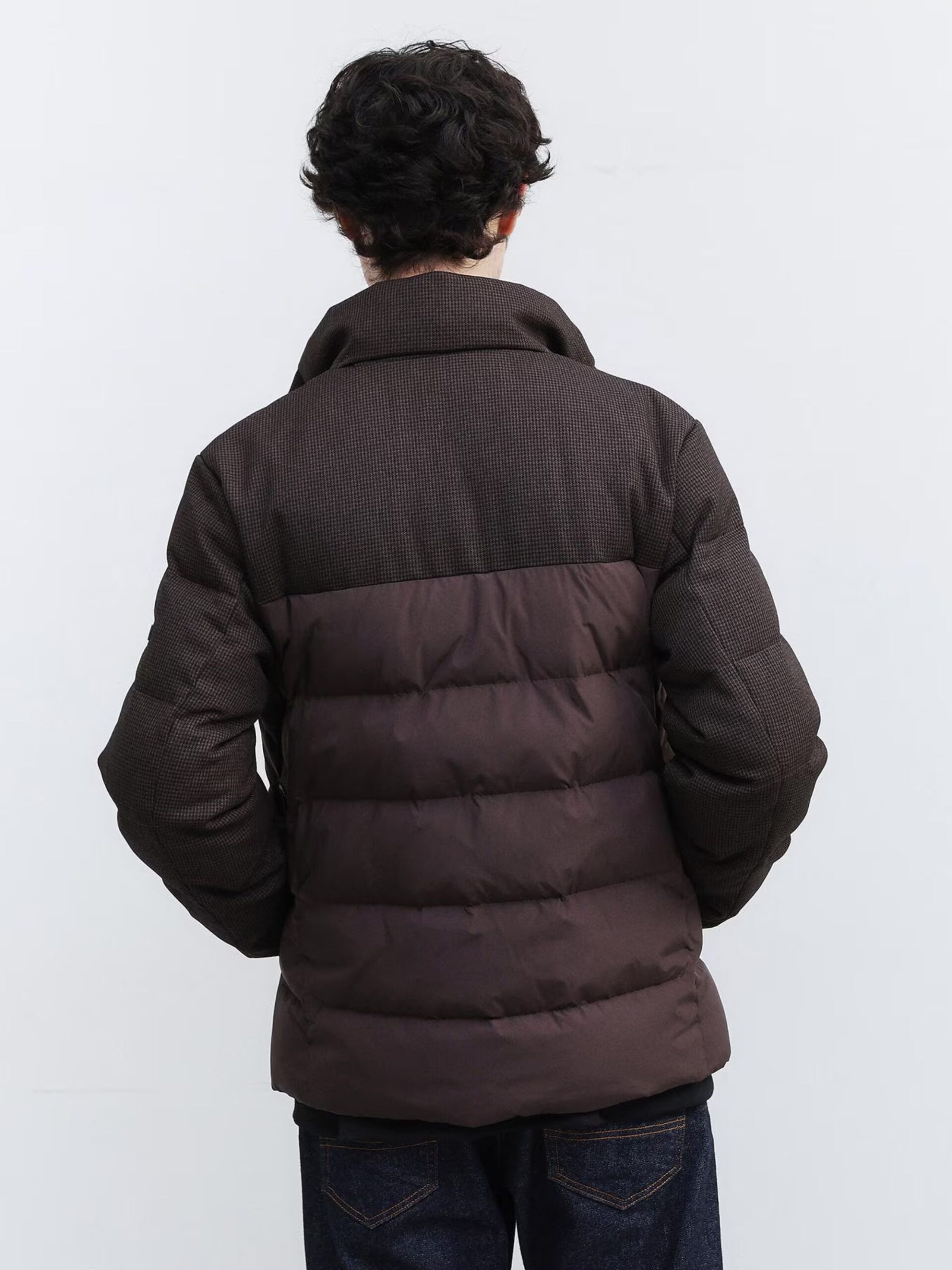 BROWN COLOR COMBI DOWN JACKET (11)