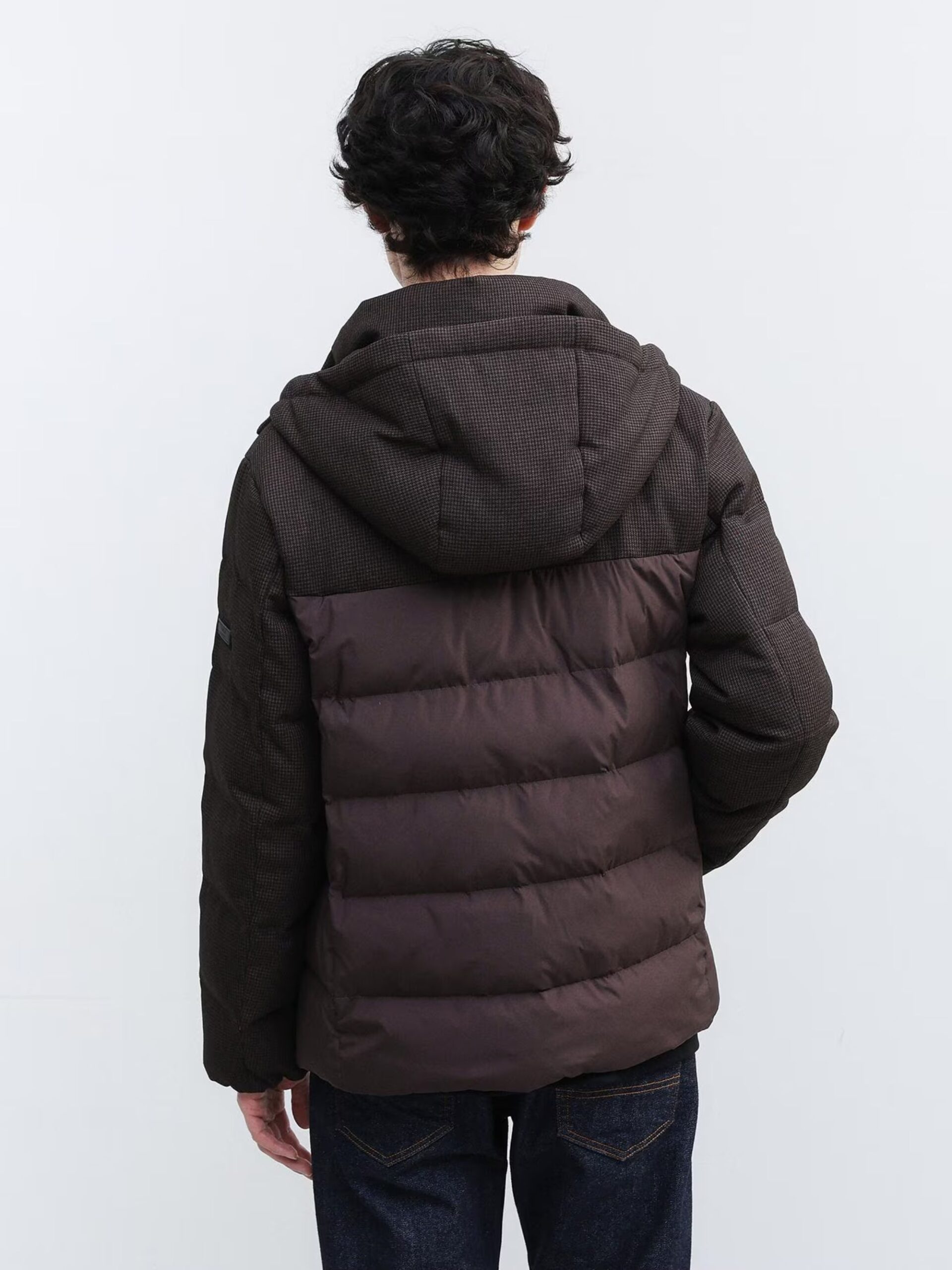 BROWN COLOR COMBI DOWN JACKET (5)