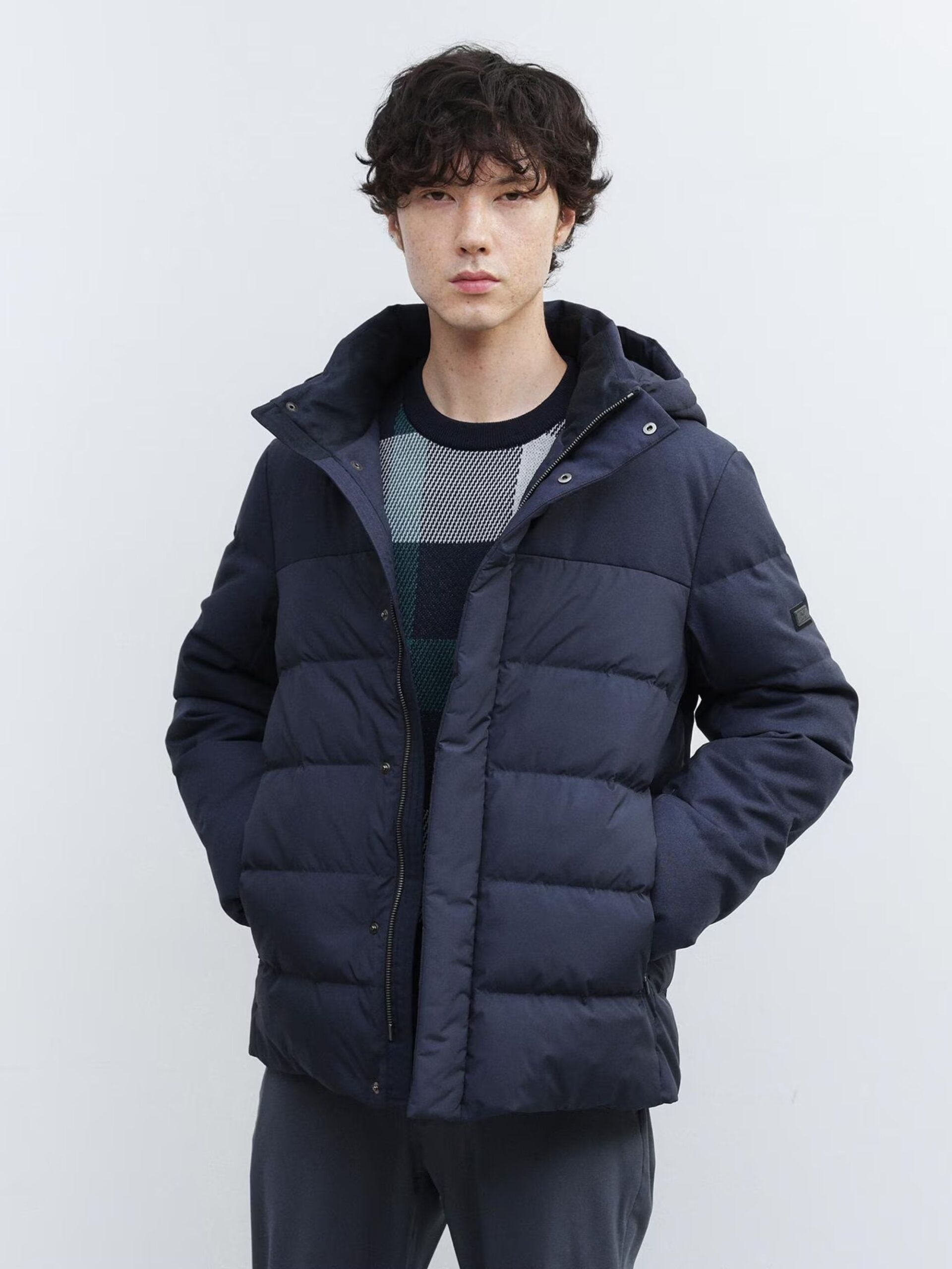 NAVY COLOR COMBI DOWN JACKET (93154022) ECS