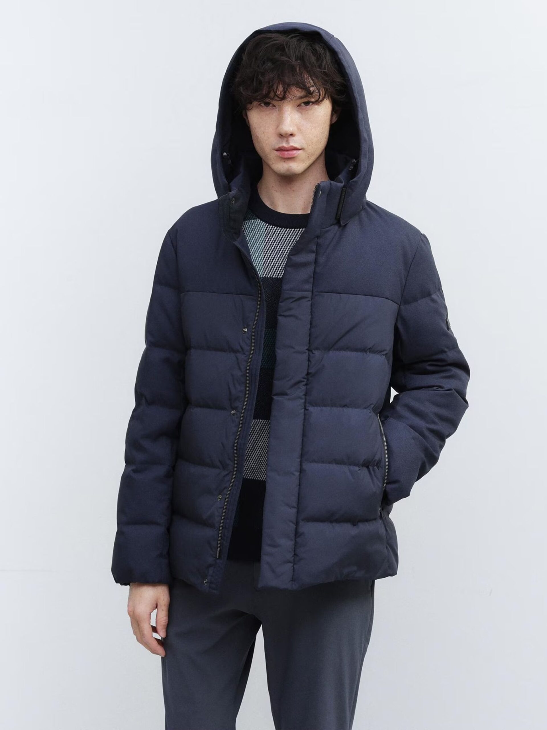 NAVY COLOR COMBI DOWN JACKET (93154025) ECS