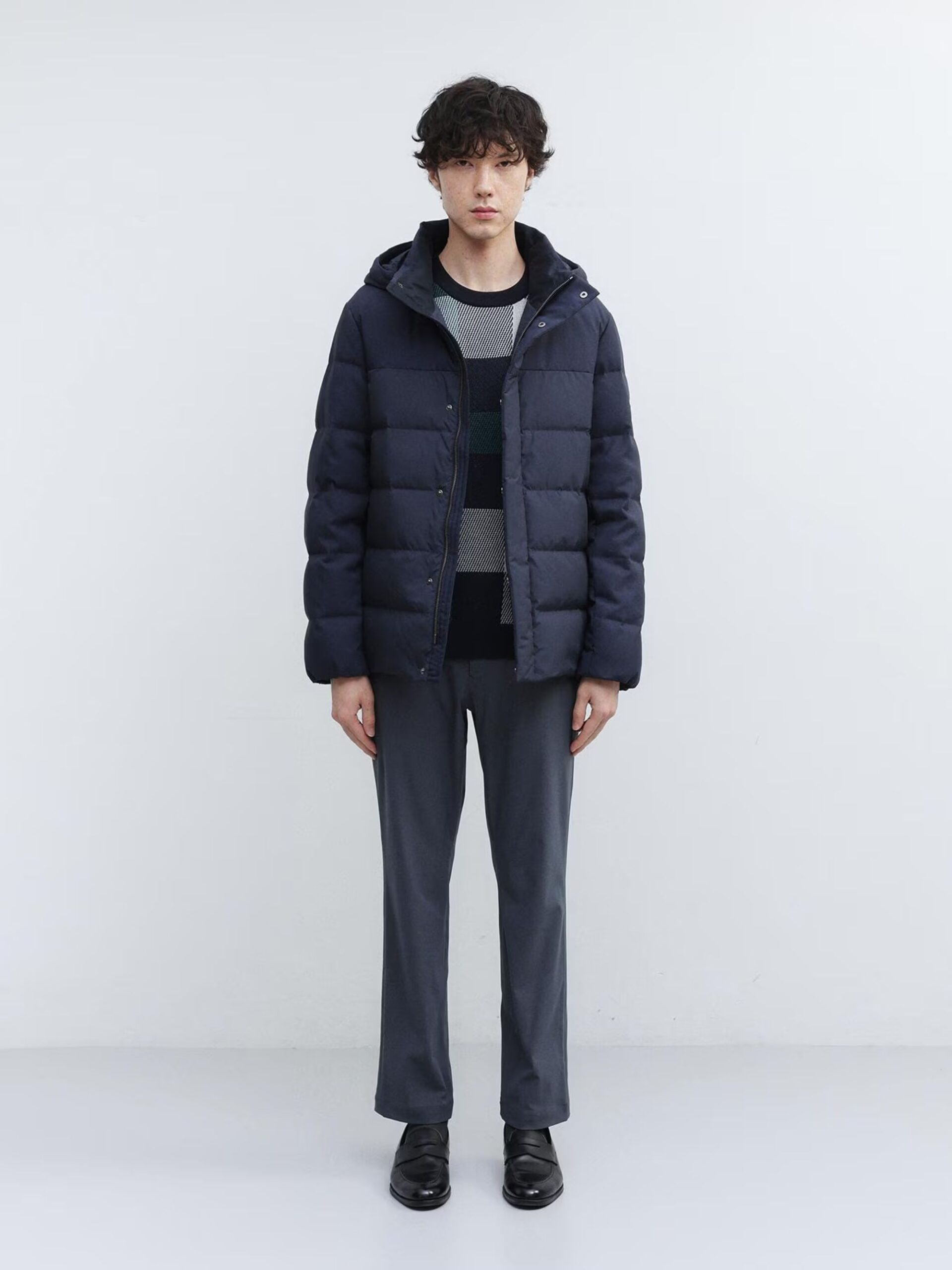 NAVY COLOR COMBI DOWN JACKET (93154028) ECS