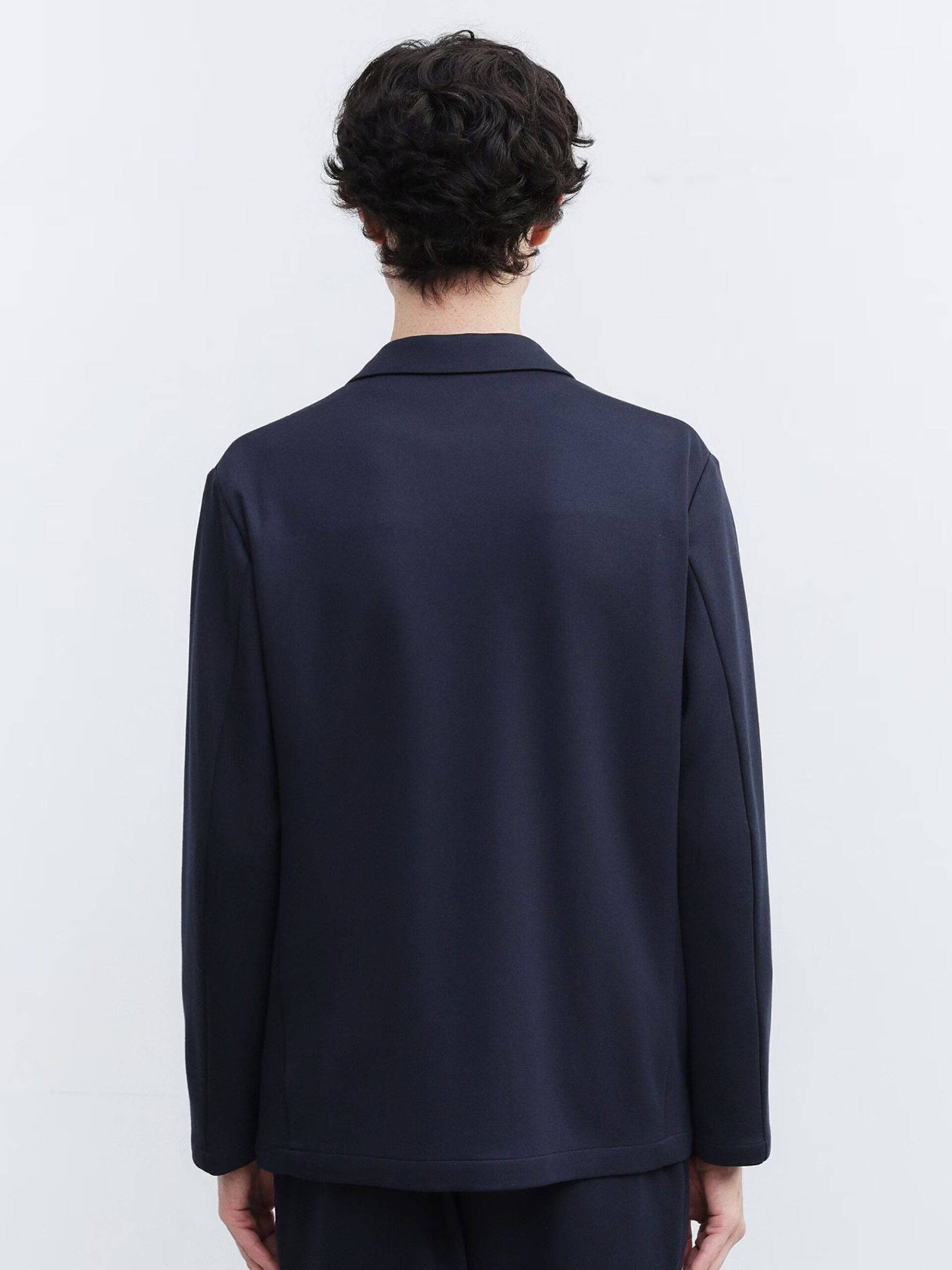 NAVY DOWN FABRIC TAILORED JACKET (5)