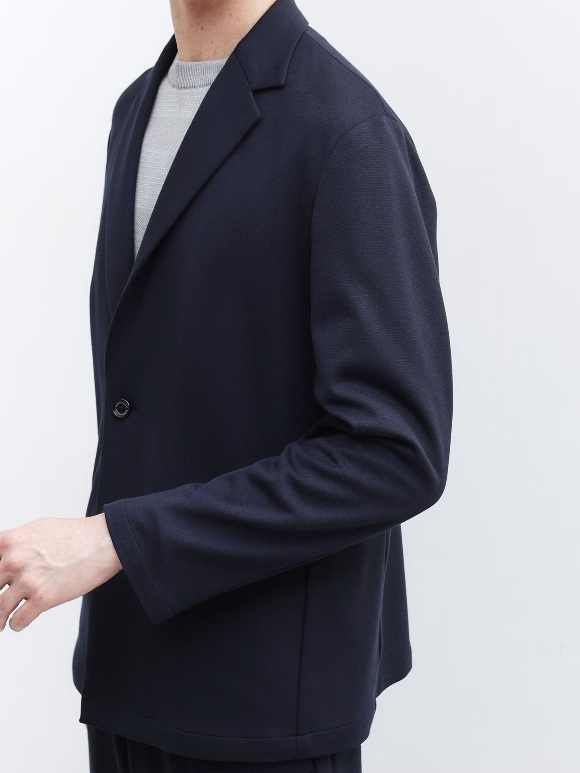NAVY DOWN FABRIC TAILORED JACKET (7)