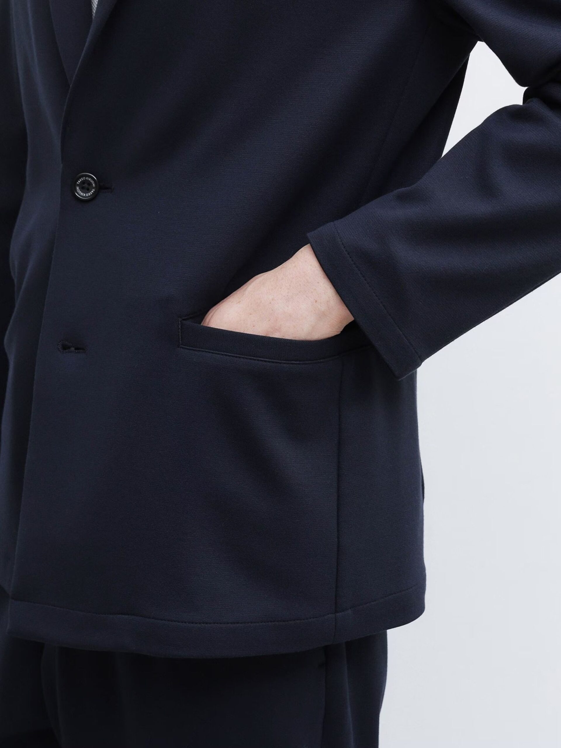 NAVY DOWN FABRIC TAILORED JACKET (8)