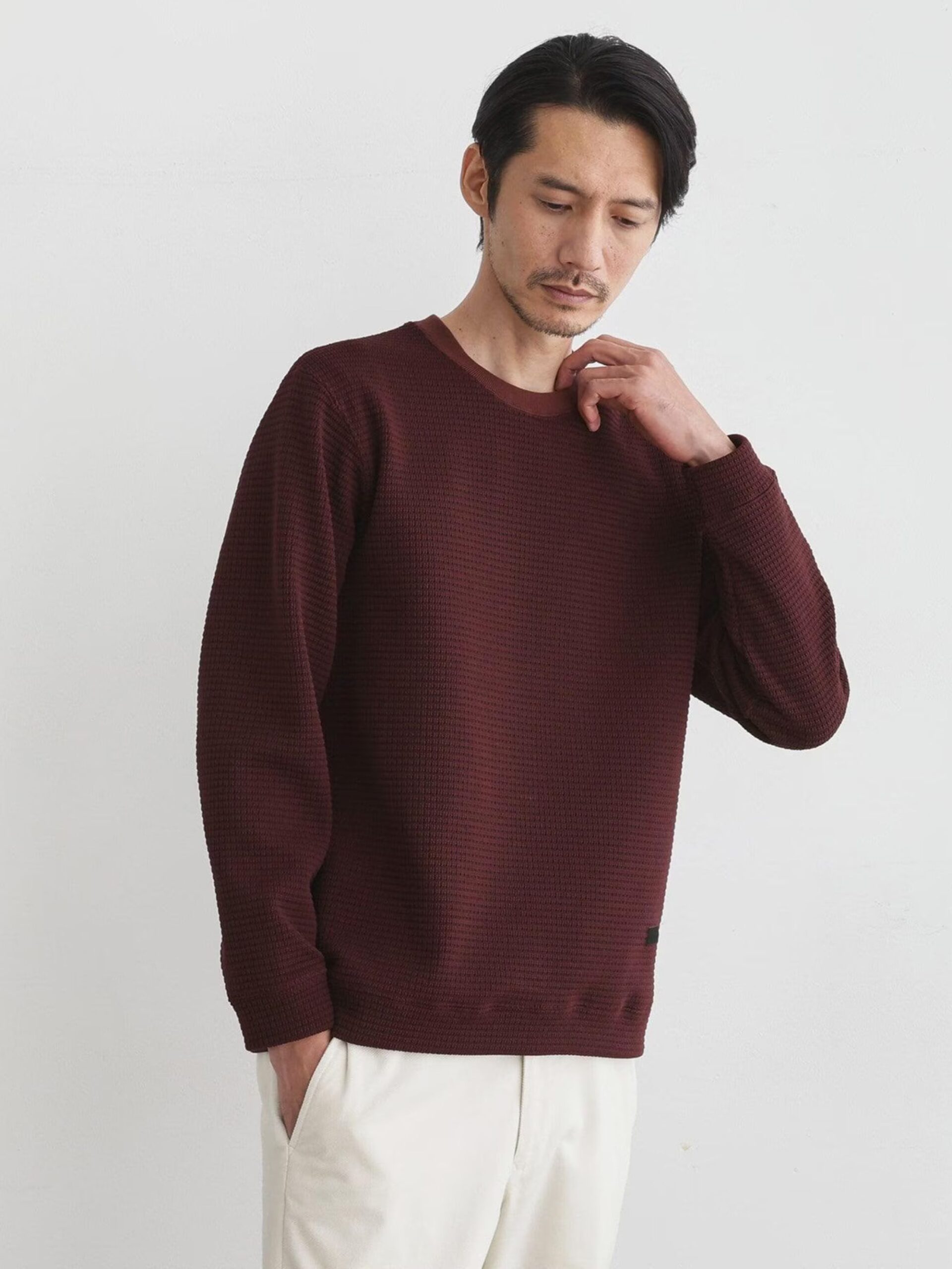 RED MIJ KNIT-LIKE LONG SLEEVE TSHIRT (1)
