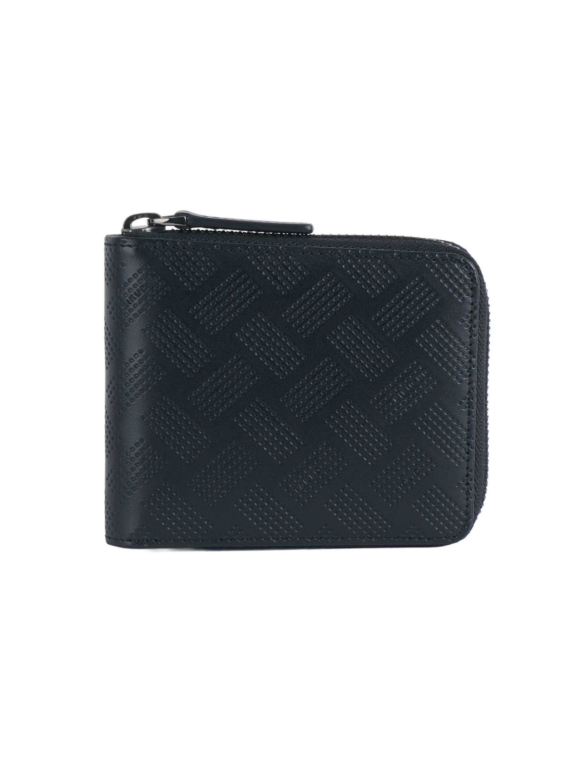 BLACK KAGOME ZIPPER SHORT BIFOLD WALLET