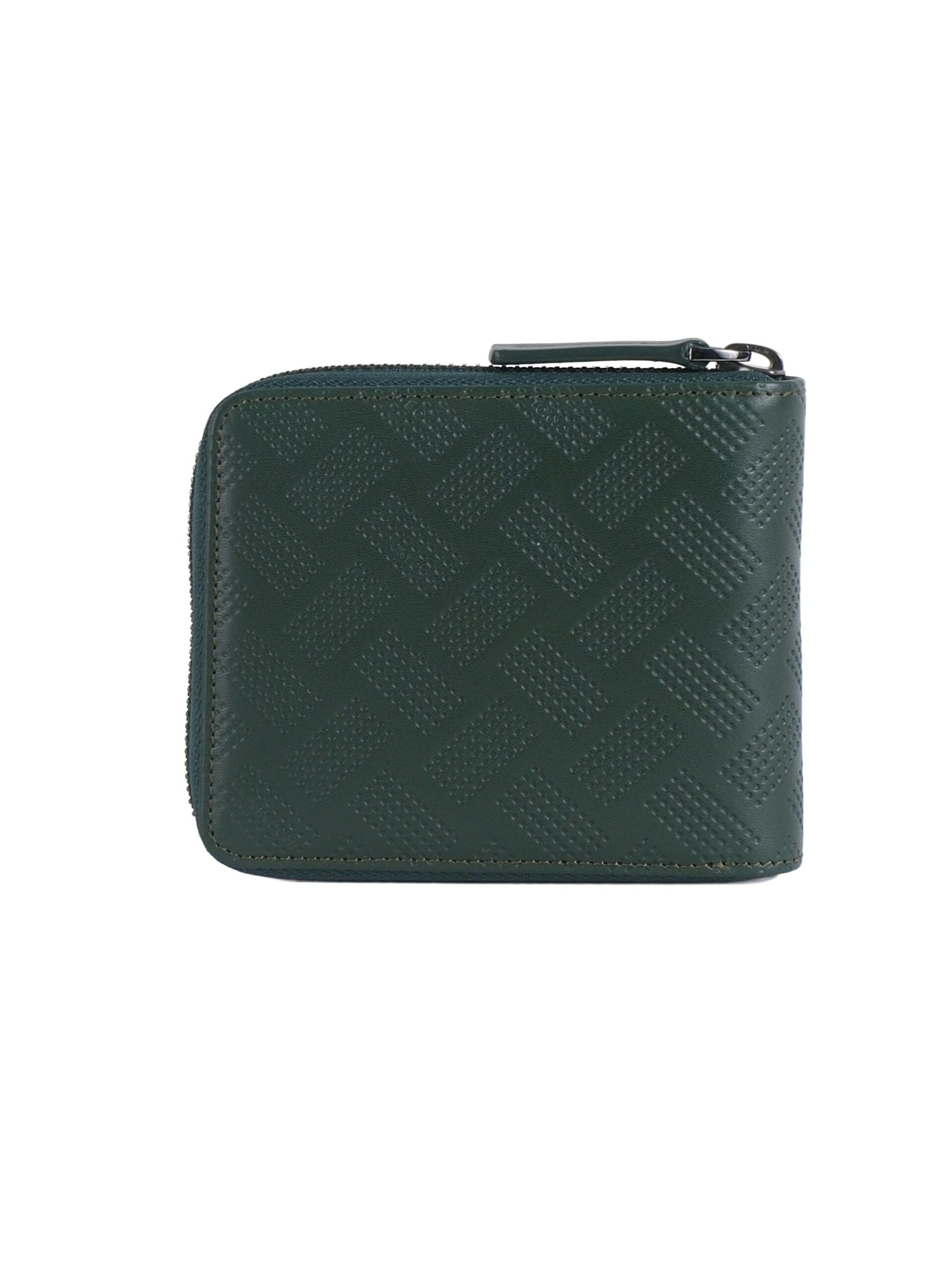 GREEN KAGOME ZIPPER SHORT BIFOLD WALLET (2)