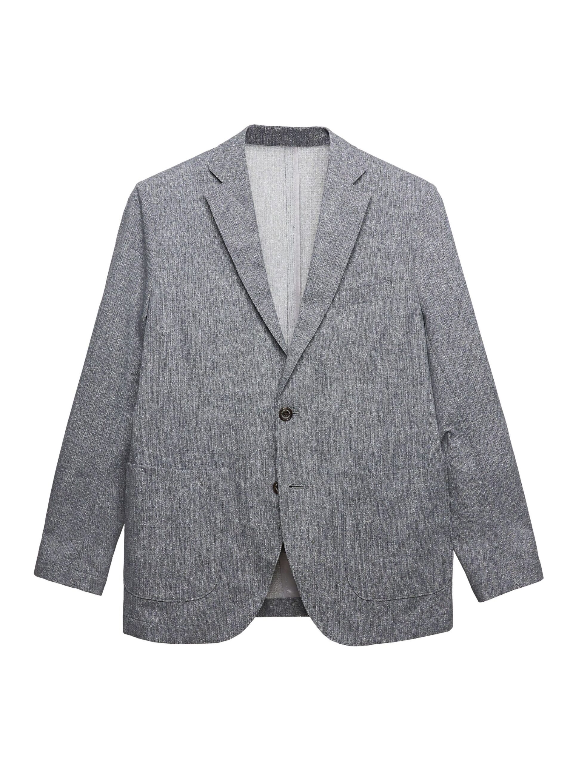 GREY PRINTED DOTAIR BUSINESS CASUAL SUIT JACKET