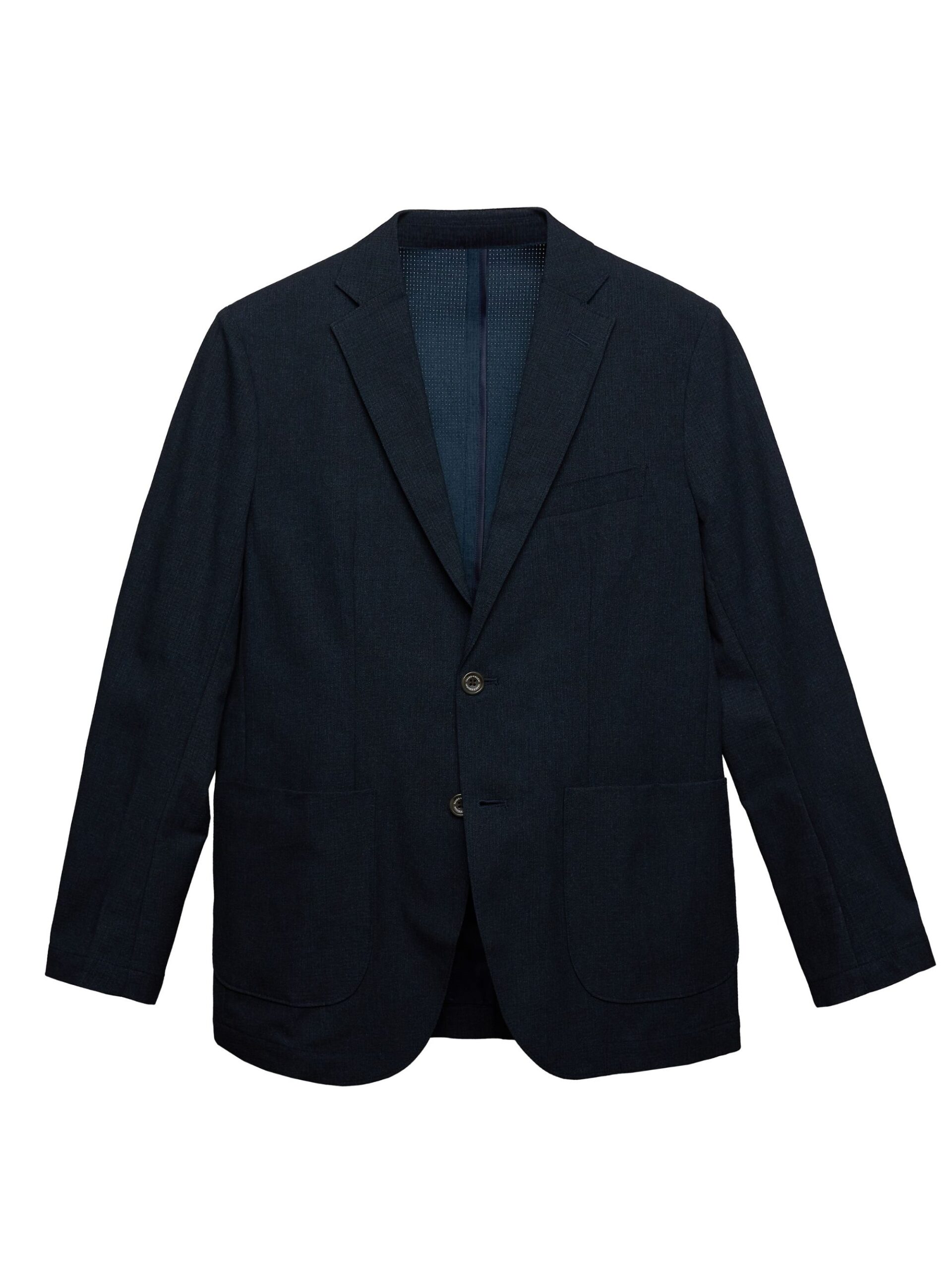 NAVY PRINTED DOTAIR BUSINESS CASUAL SUIT JACKET