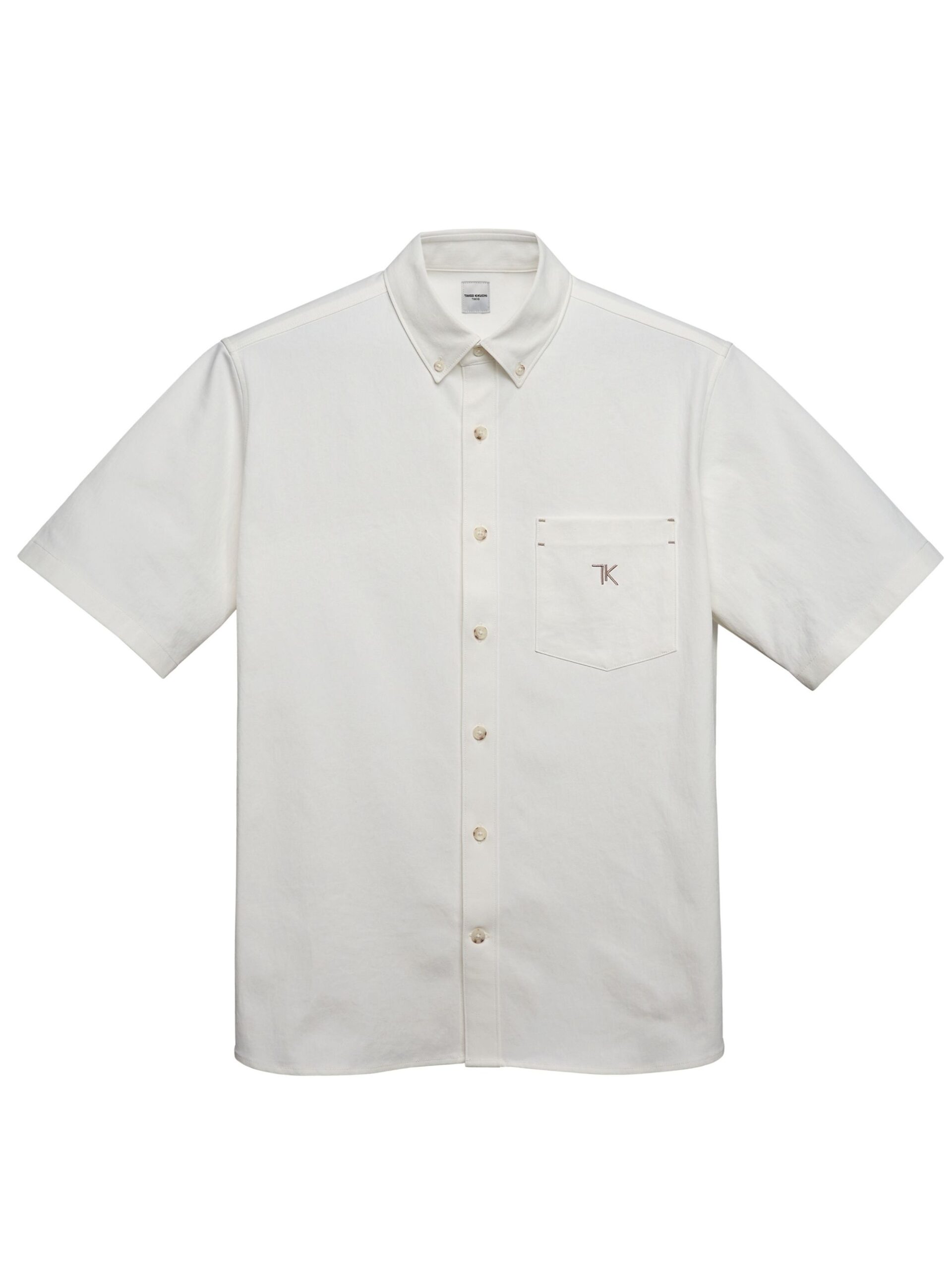 WHITE BUTTON DOWN STRETCH TWILL SS SHIRT