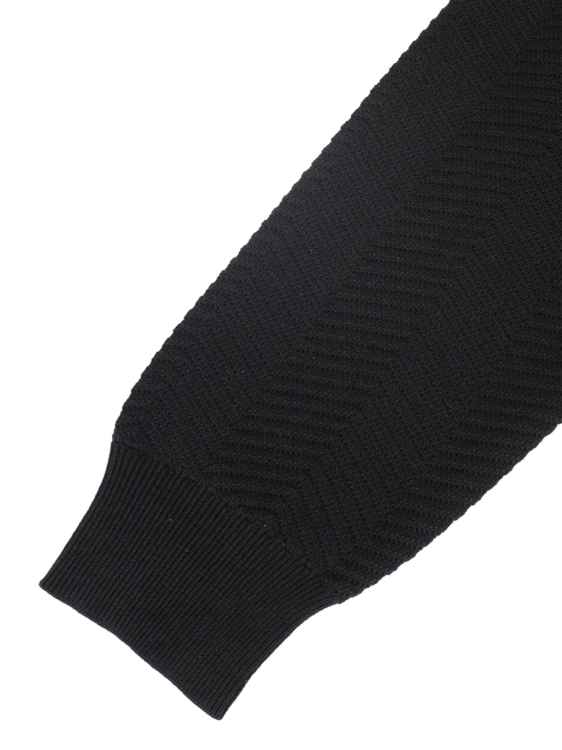 BLACK COOLMAX HERRINGBONE ZIPPER CARDIGAN (5)