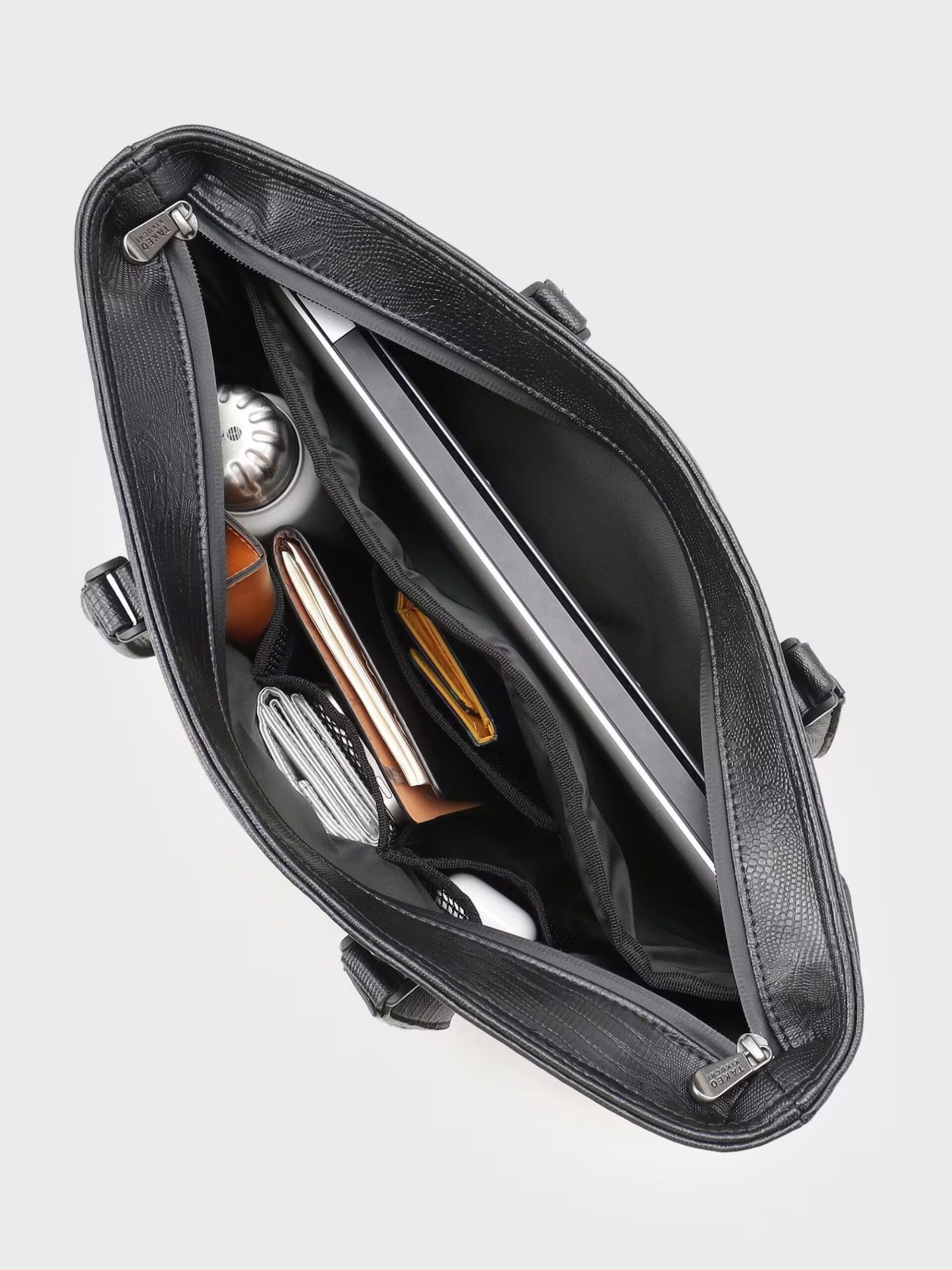 BLACK CROCODILE PATTERN WRP LIGHTWEIGHT TOTE BAG (4)