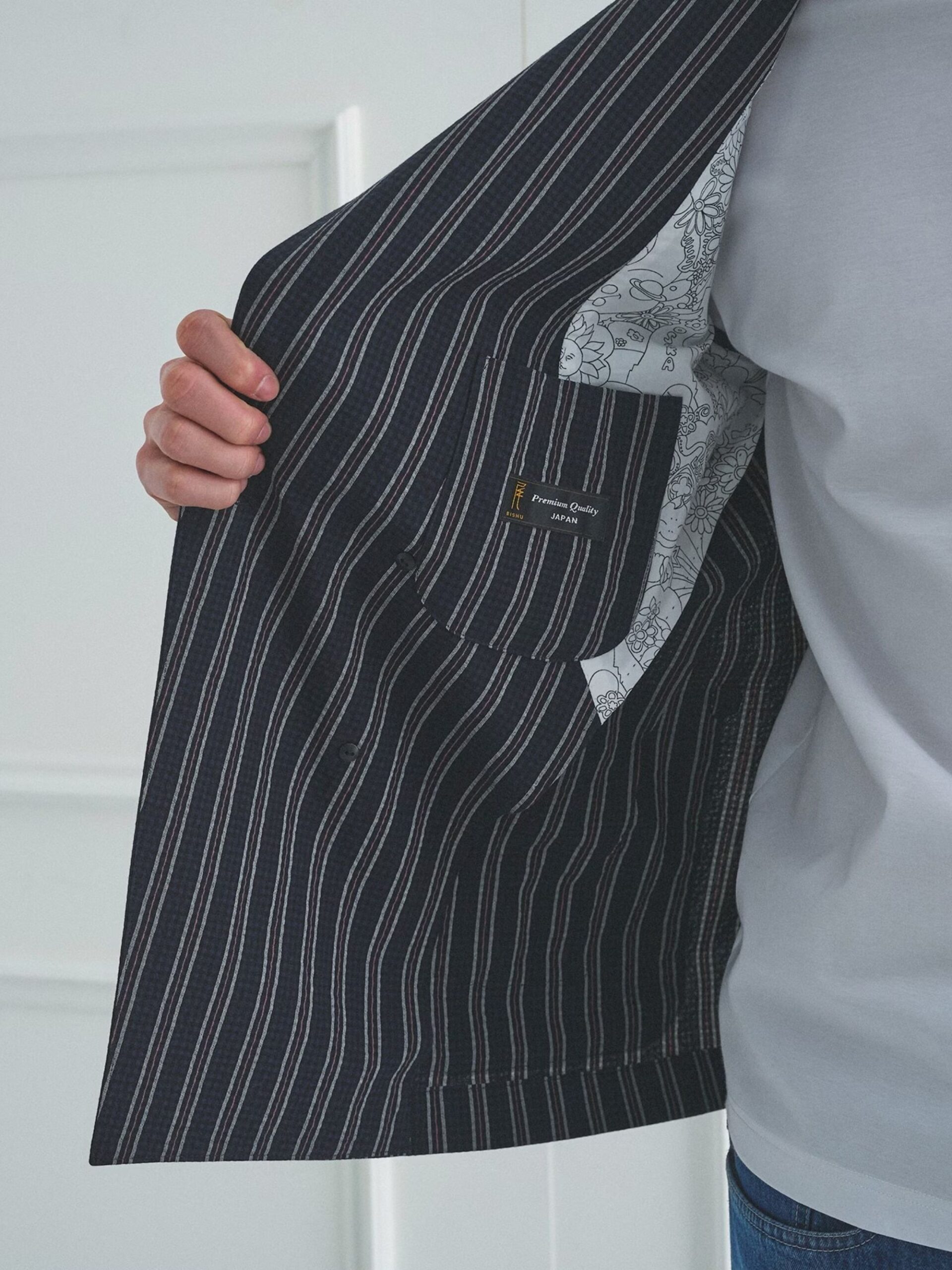 BOWLER HAT LABEL SUCKER STRIPE DOUBLE JACKET (93145603) *ECS - Image 6