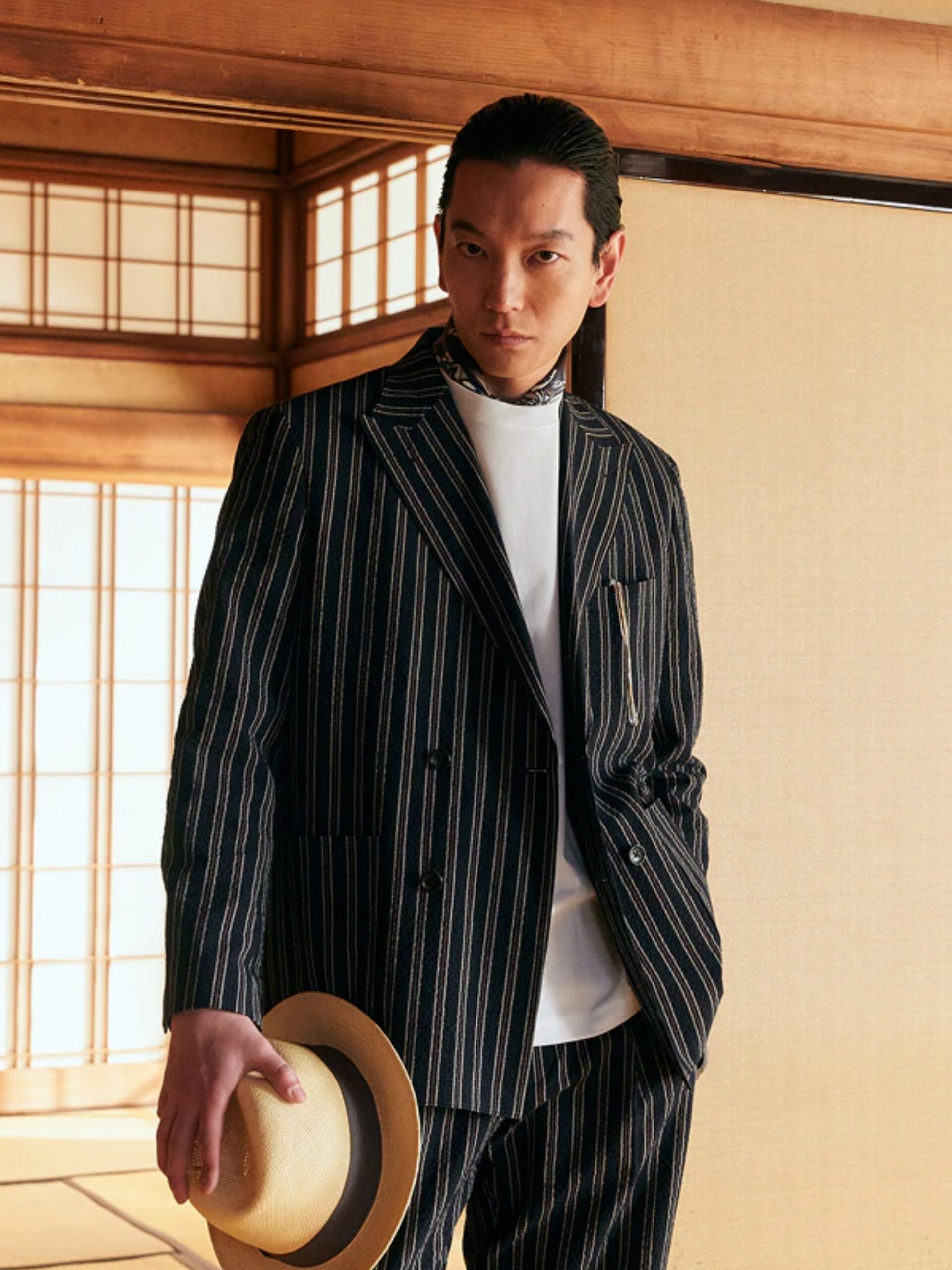 BOWLER HAT LABEL SUCKER STRIPE DOUBLE JACKET (93145603) *ECS