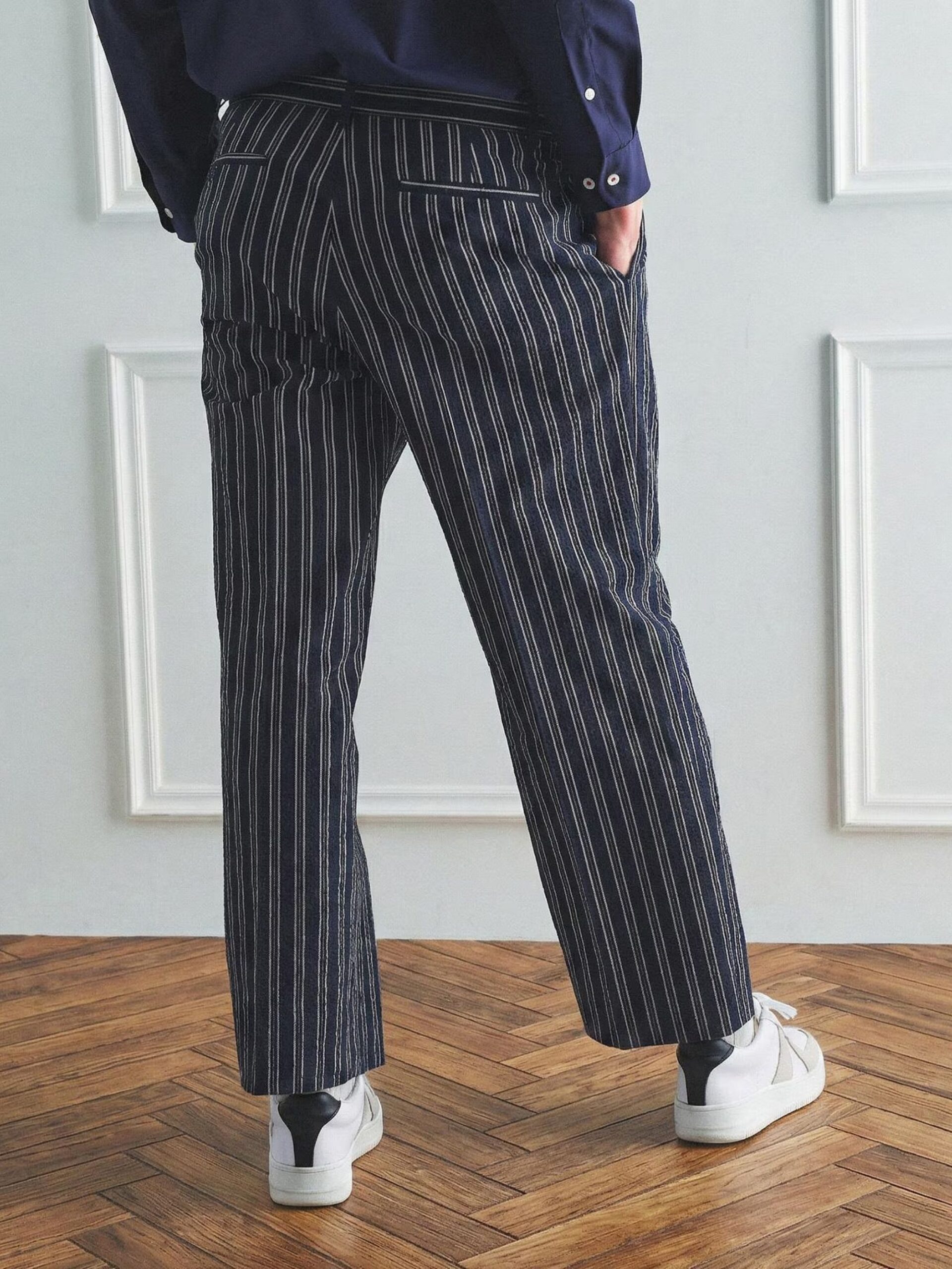 BOWLER HAT LABEL SUCKER STRIPE EASY WIDE PANTS (93175603) *ECS - Image 5