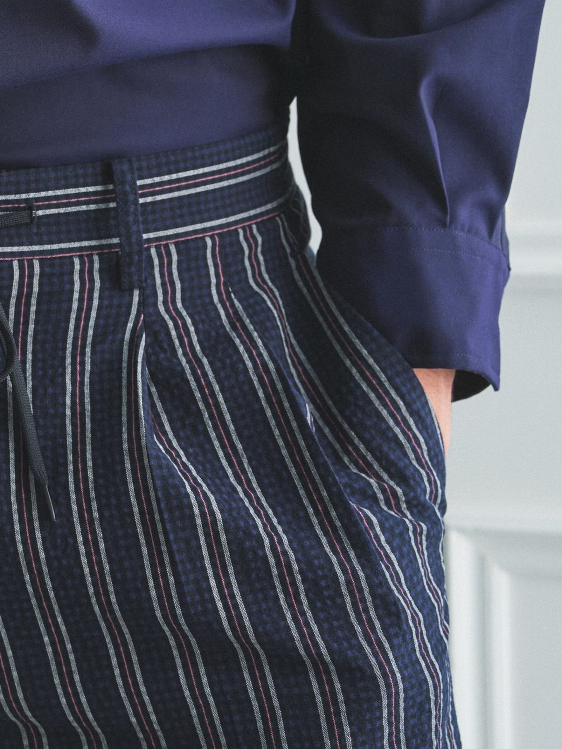 BOWLER HAT LABEL SUCKER STRIPE EASY WIDE PANTS (93175603) *ECS - Image 16