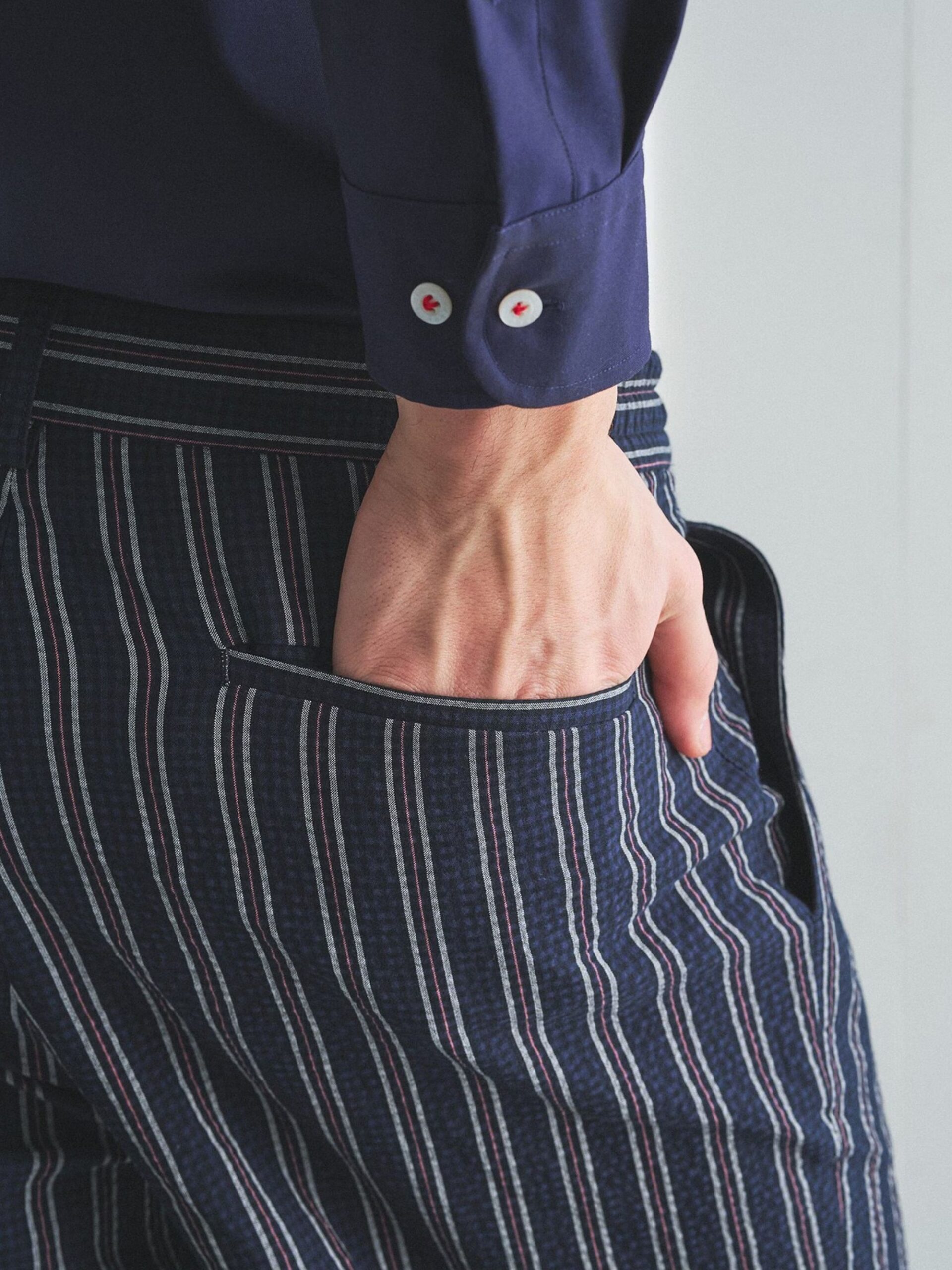 BOWLER HAT LABEL SUCKER STRIPE EASY WIDE PANTS (93175603) *ECS - Image 15