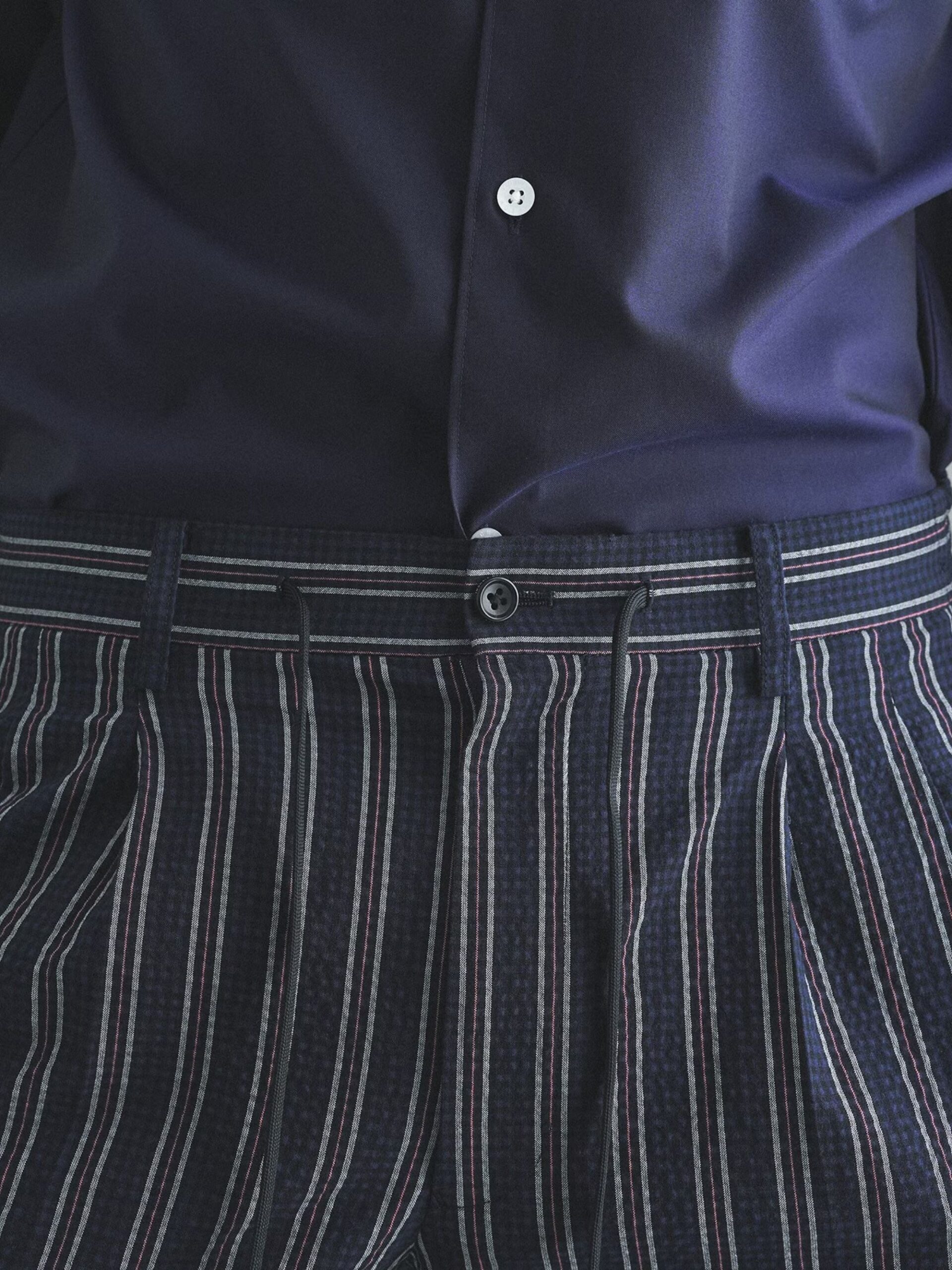 BOWLER HAT LABEL SUCKER STRIPE EASY WIDE PANTS (93175603) *ECS - Image 12