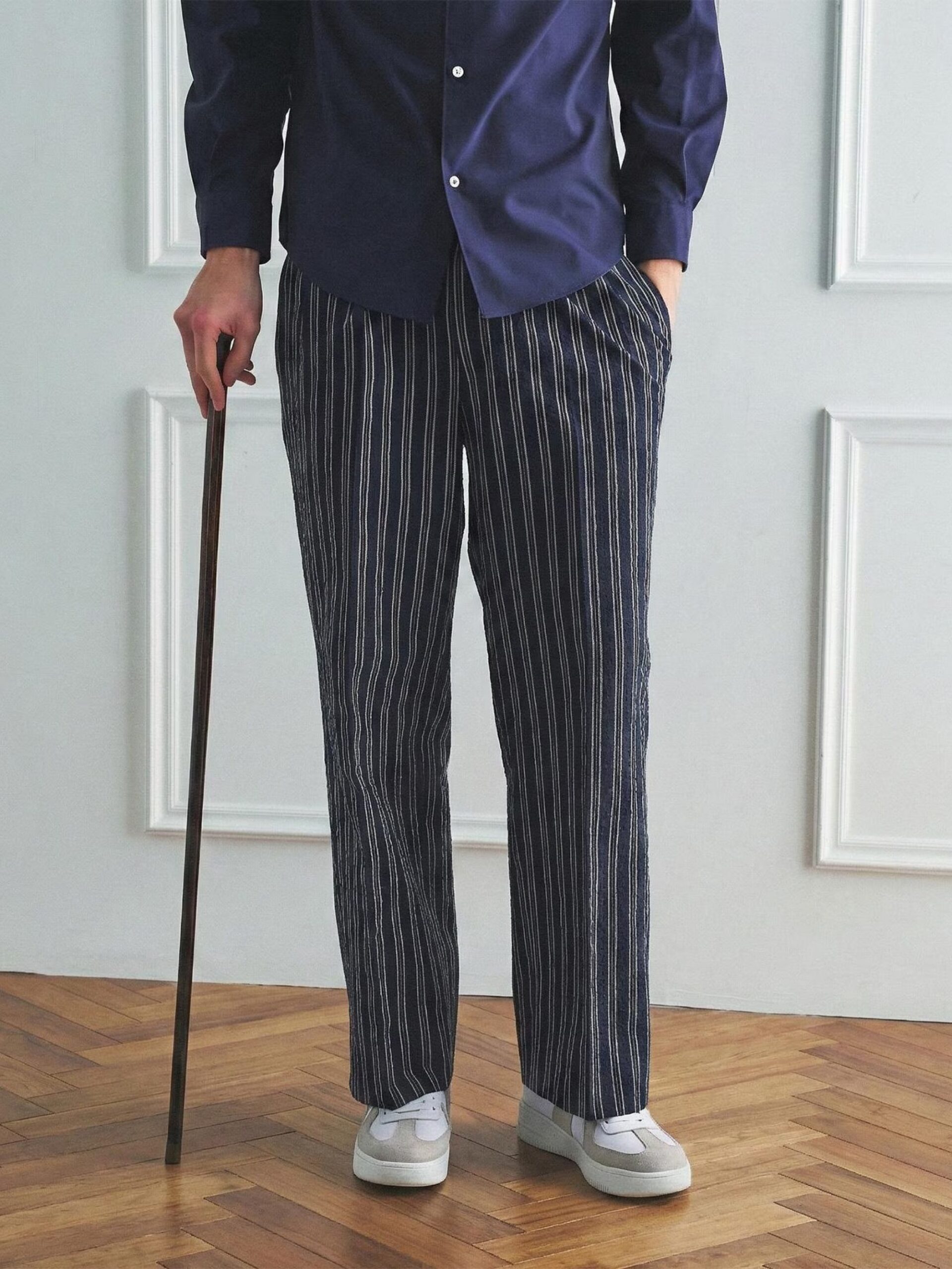 BOWLER HAT LABEL SUCKER STRIPE EASY WIDE PANTS (93175603) *ECS - Image 3