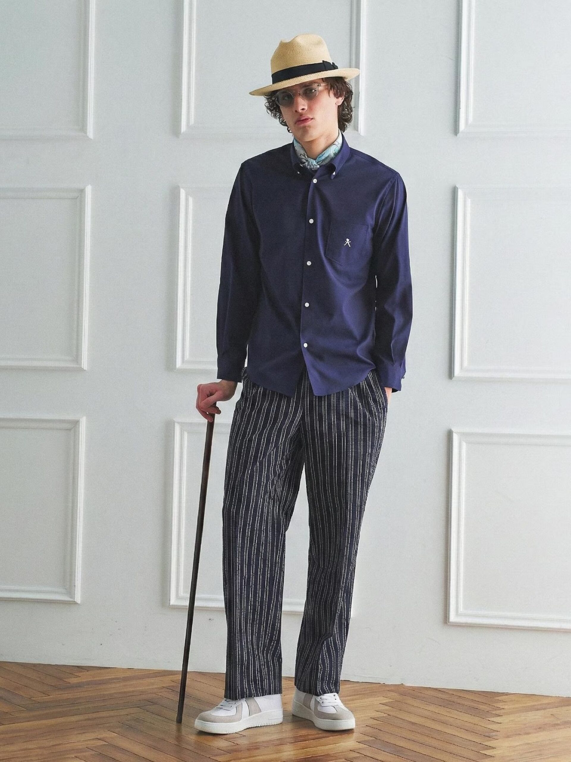 BOWLER HAT LABEL SUCKER STRIPE EASY WIDE PANTS (93175603) *ECS - Image 8