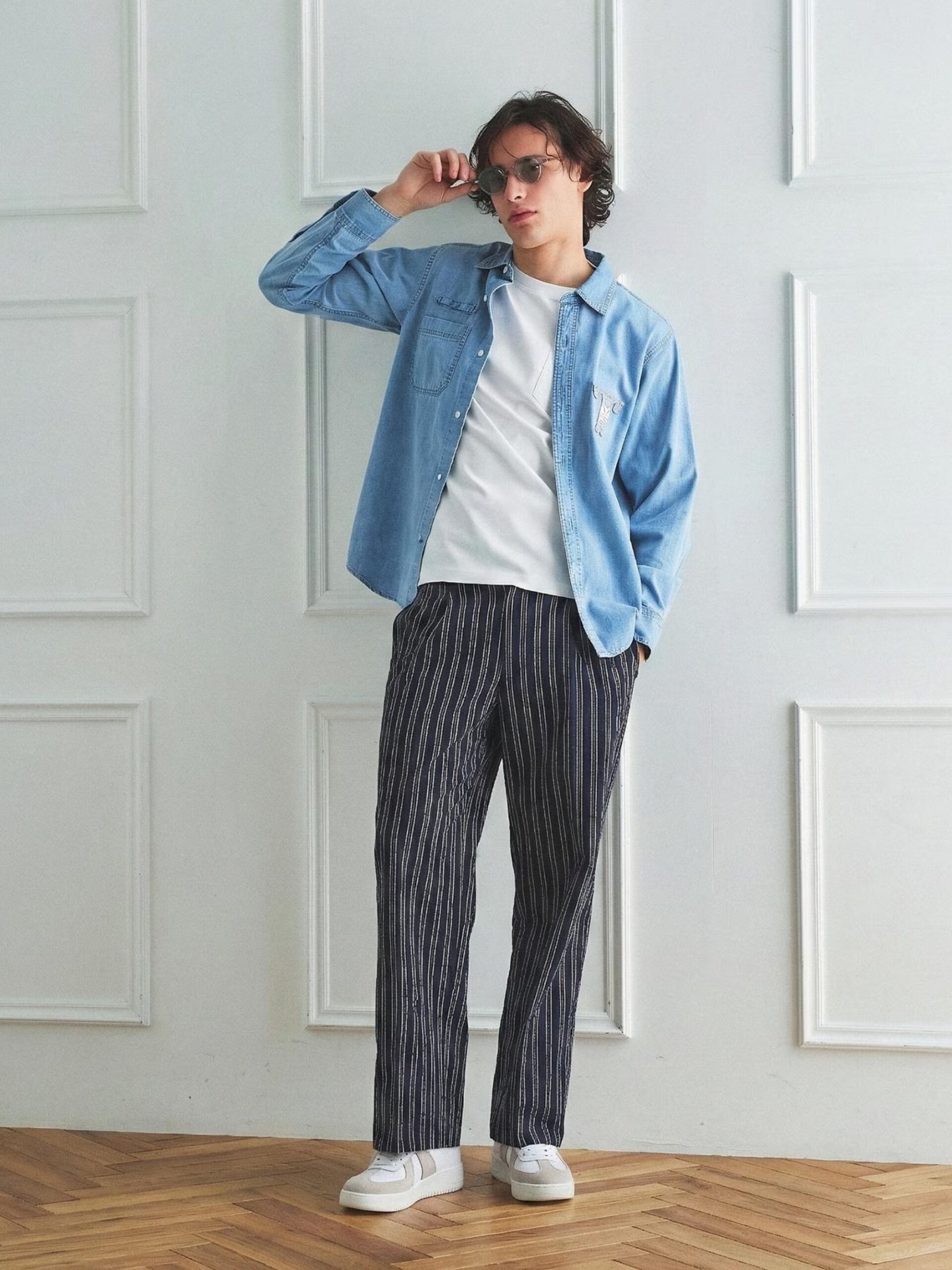 BOWLER HAT LABEL SUCKER STRIPE EASY WIDE PANTS (93175603) *ECS - Image 9