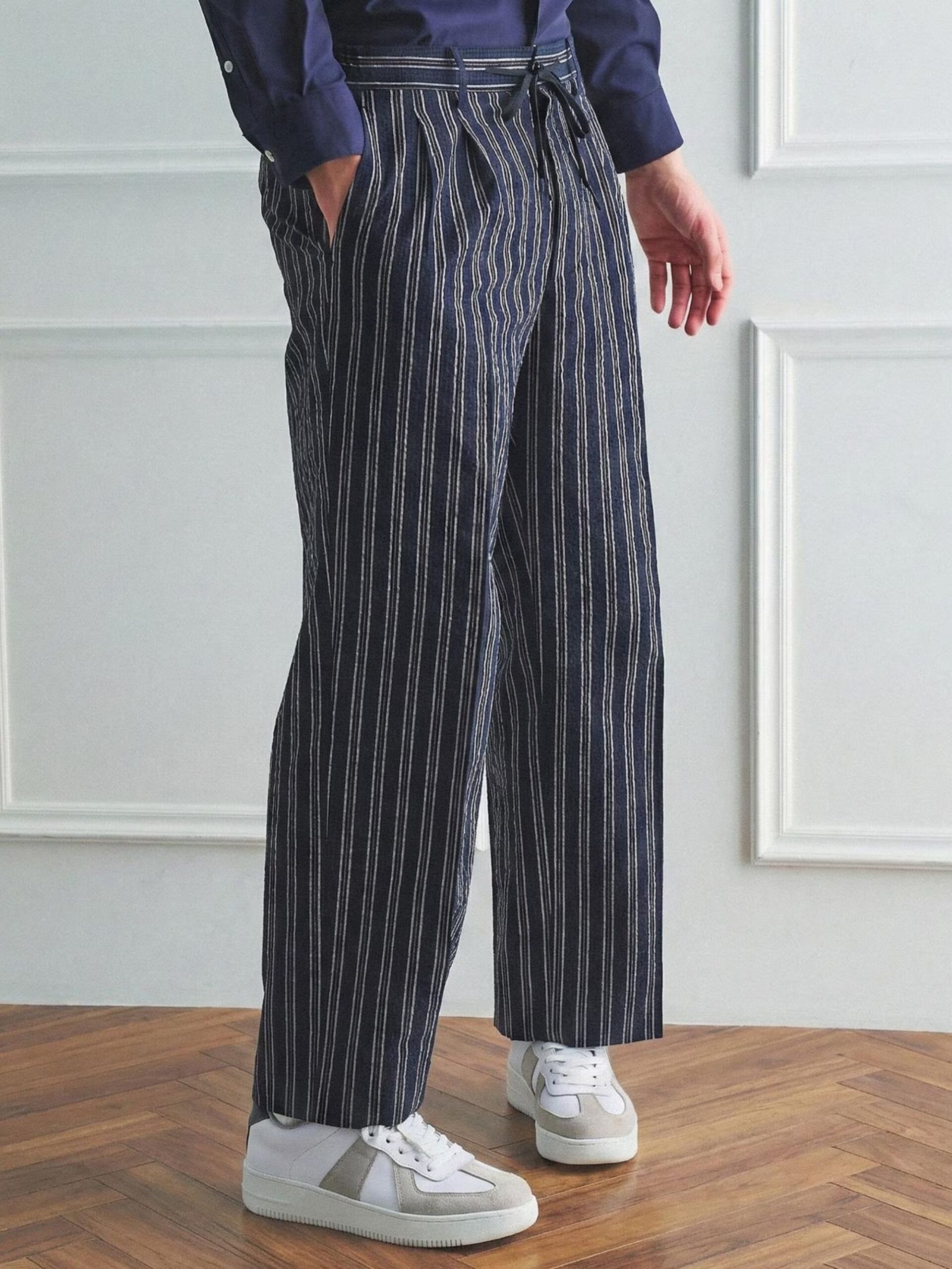 BOWLER HAT LABEL SUCKER STRIPE EASY WIDE PANTS (93175603) *ECS - Image 6