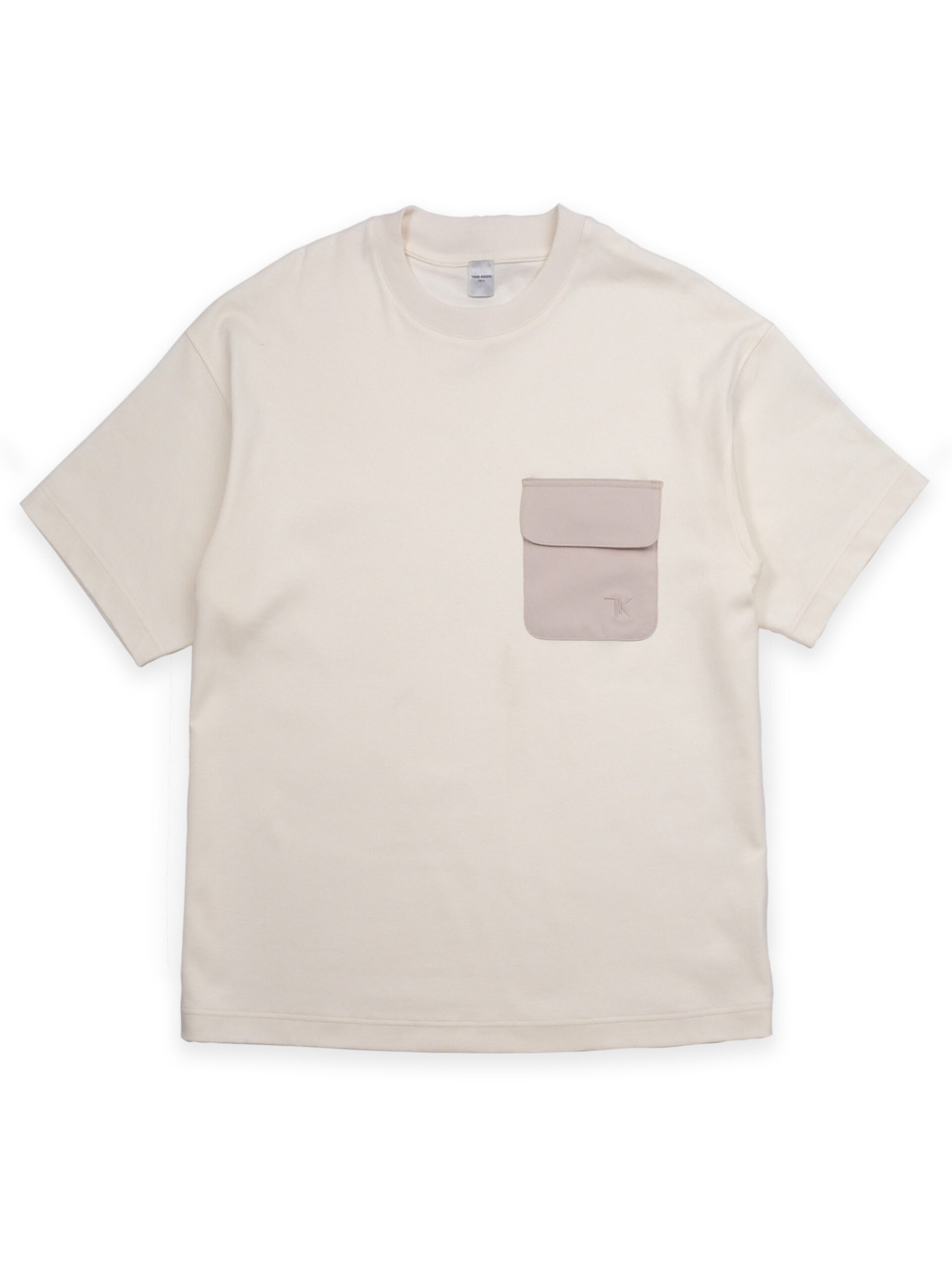 COTTON TEE W/EMB TK CONTRAST POCKET (K8133101)