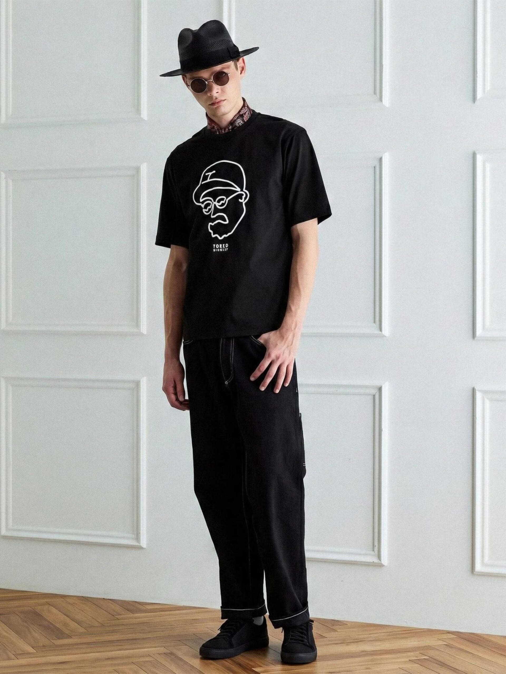 BOWLER HAT LABEL ICE CLEAR ONE-LINE ART TSHIRT (93125603) *ECS - Image 17