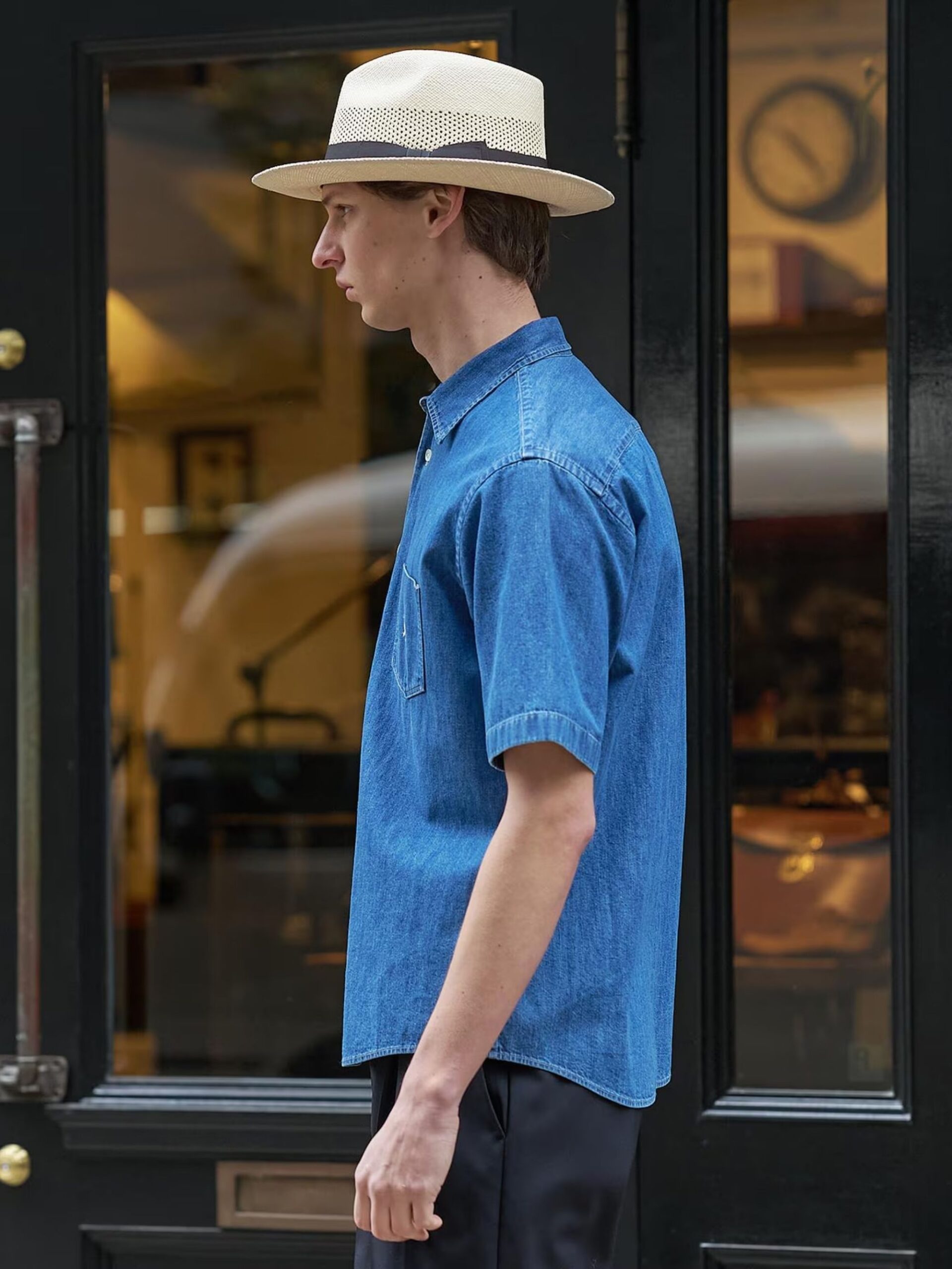 BOWLER HAT LABEL WALKER DENIM SS SHIRT (93185608) *ECS - Image 6