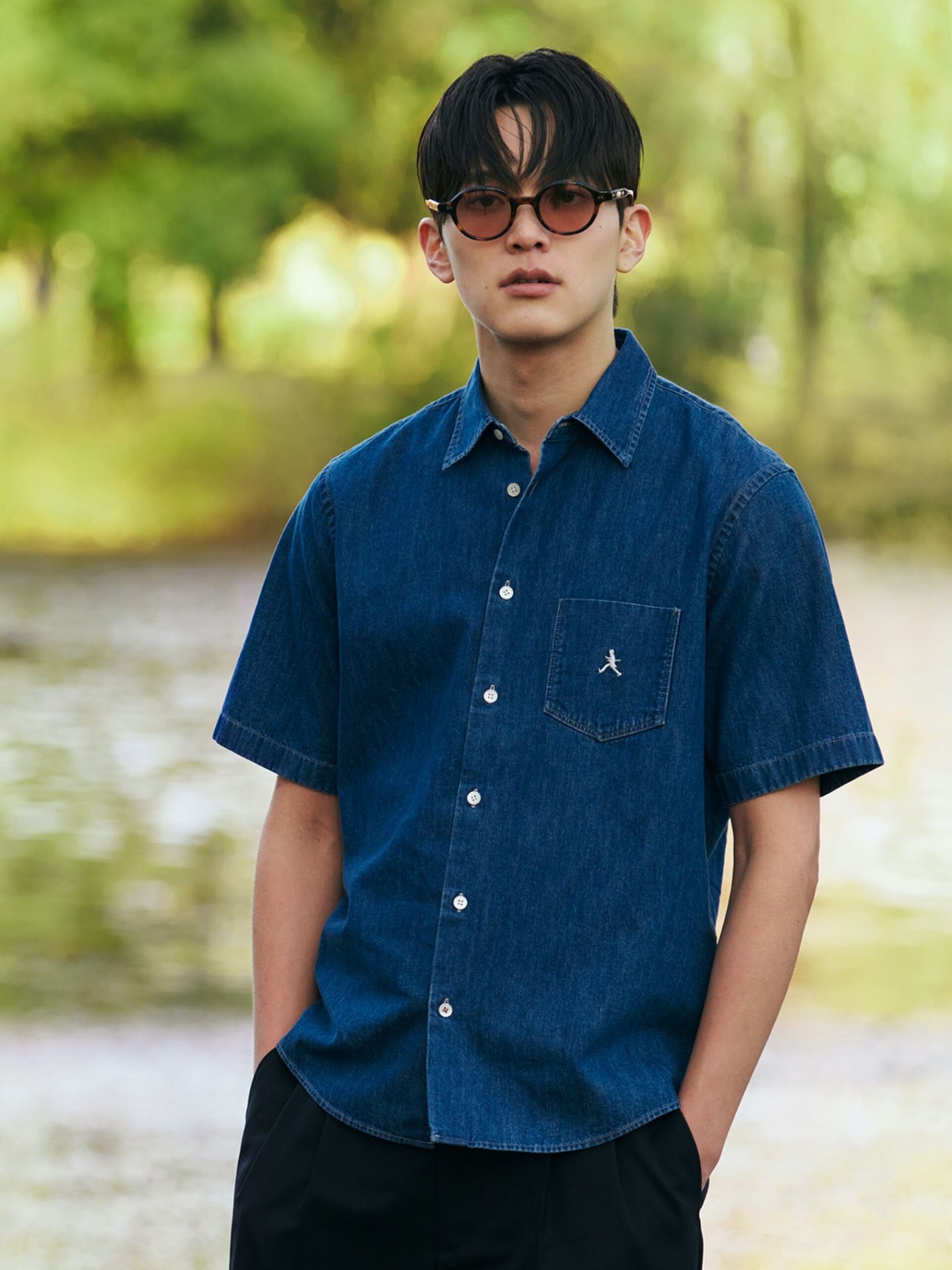 BOWLER HAT LABEL WALKER DENIM SS SHIRT (93185608) *ECS