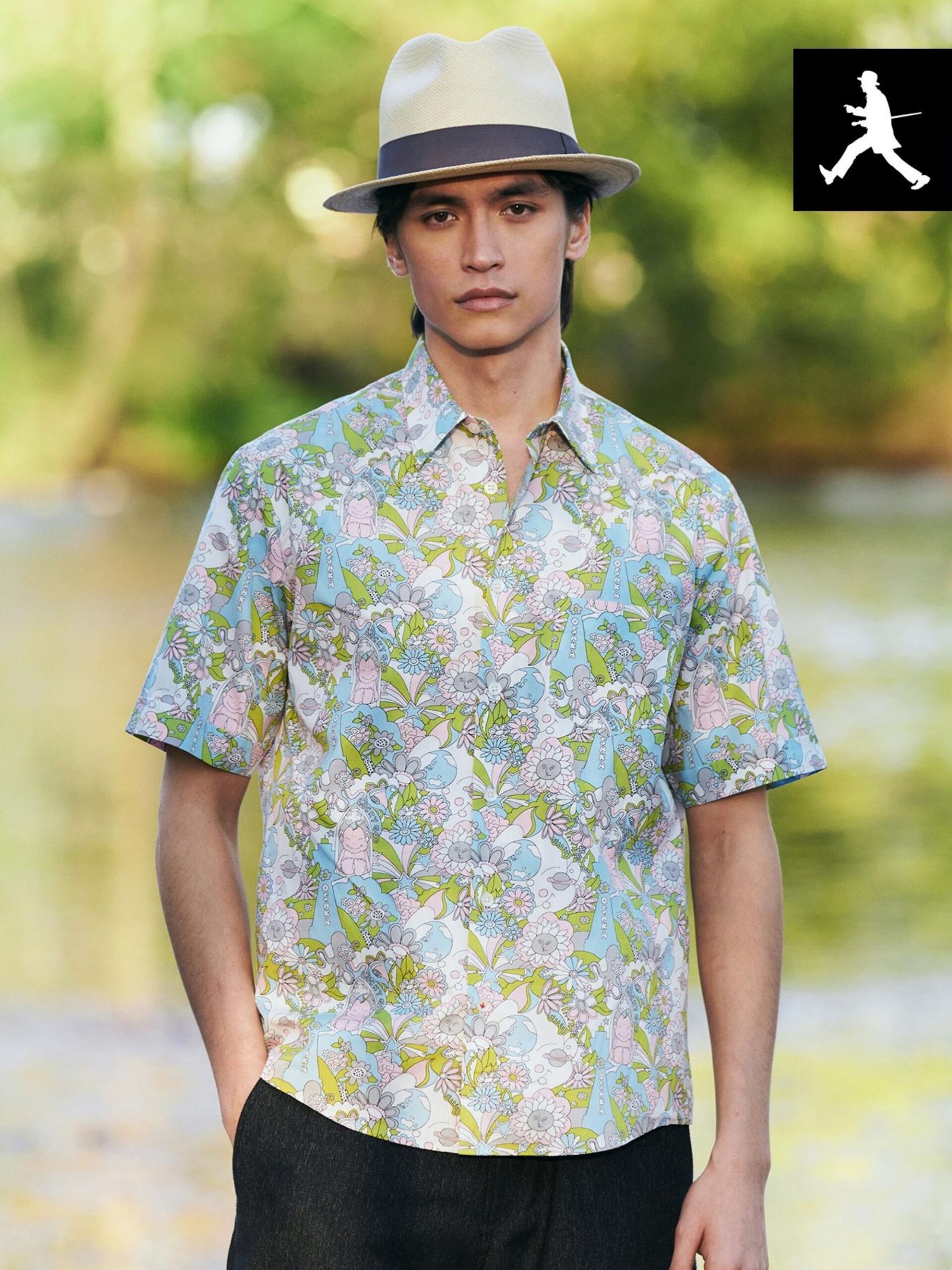 MIJ BOWLER HAT LABEL LUCKY BILLIKEN PRINT SS SHIRT (93185605) *ECS