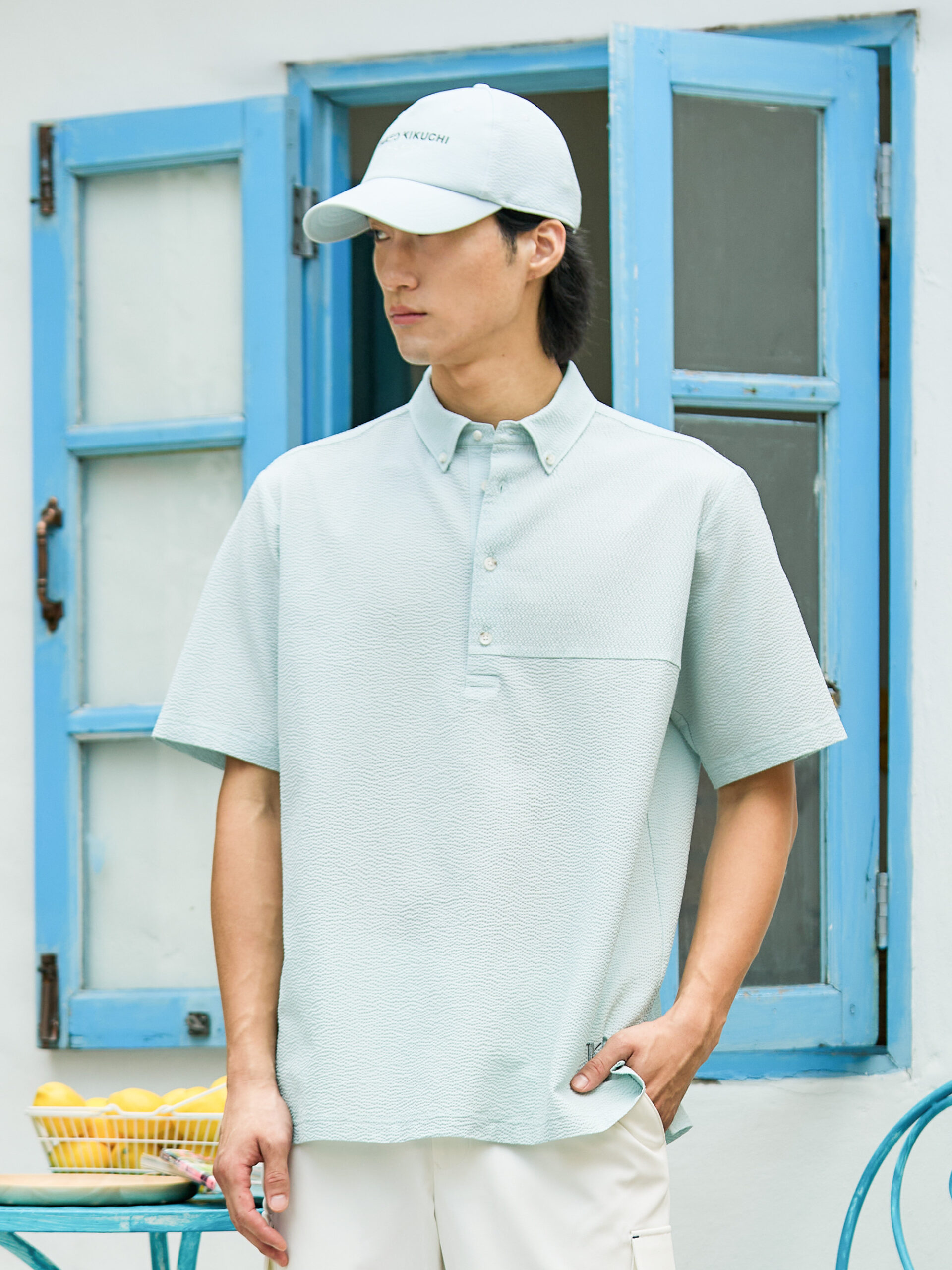 POLYESTER RAMIE SUCKER PULLOVER SHIRT (K8134402) - Image 4
