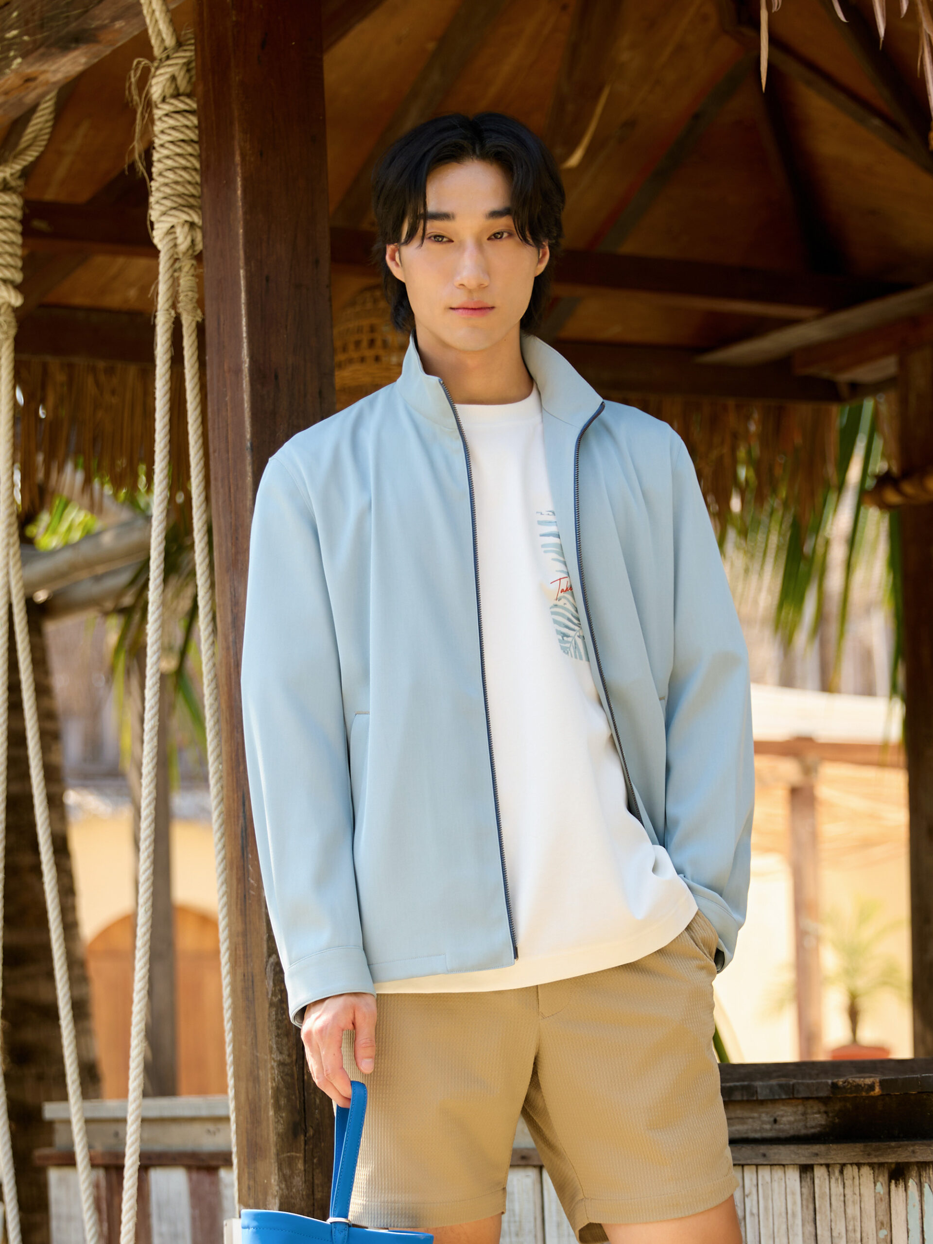 DRY TWILL STRETCH STAND COLLAR ZIPPER JACKET (K8144402)