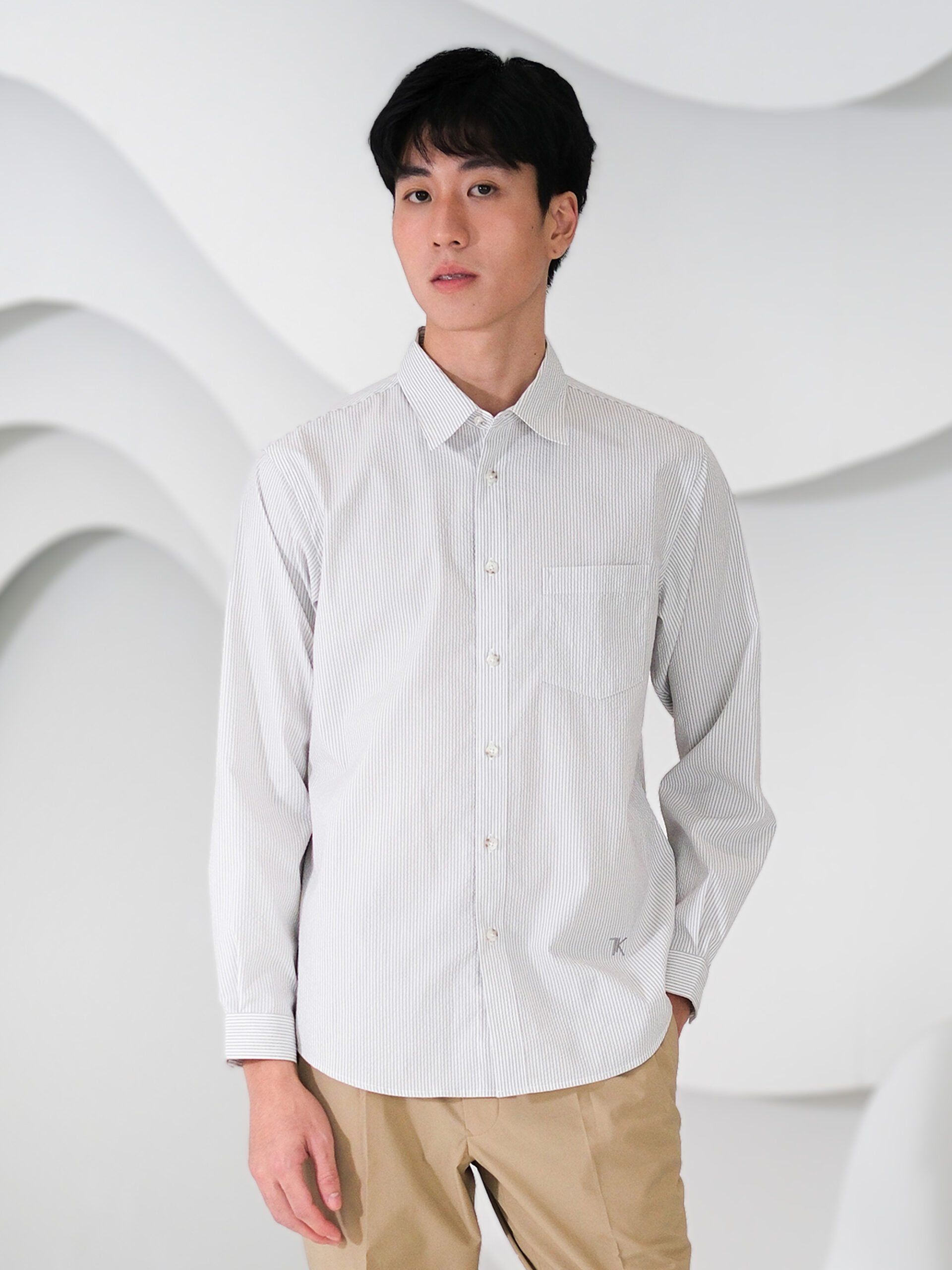 COOLMAX SEERSUCKER SLIM BUSINESS SHIRT (K8184602)