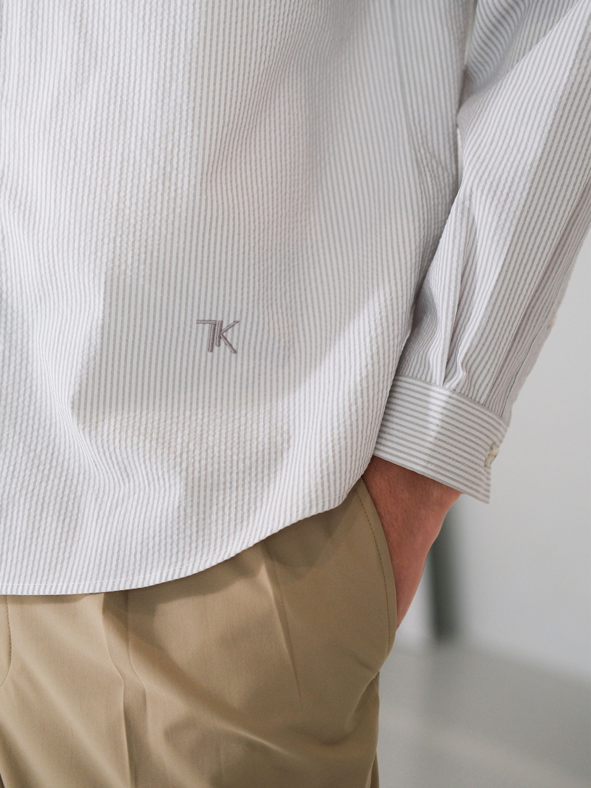 COOLMAX SEERSUCKER SLIM BUSINESS SHIRT (K8184602) - Image 5