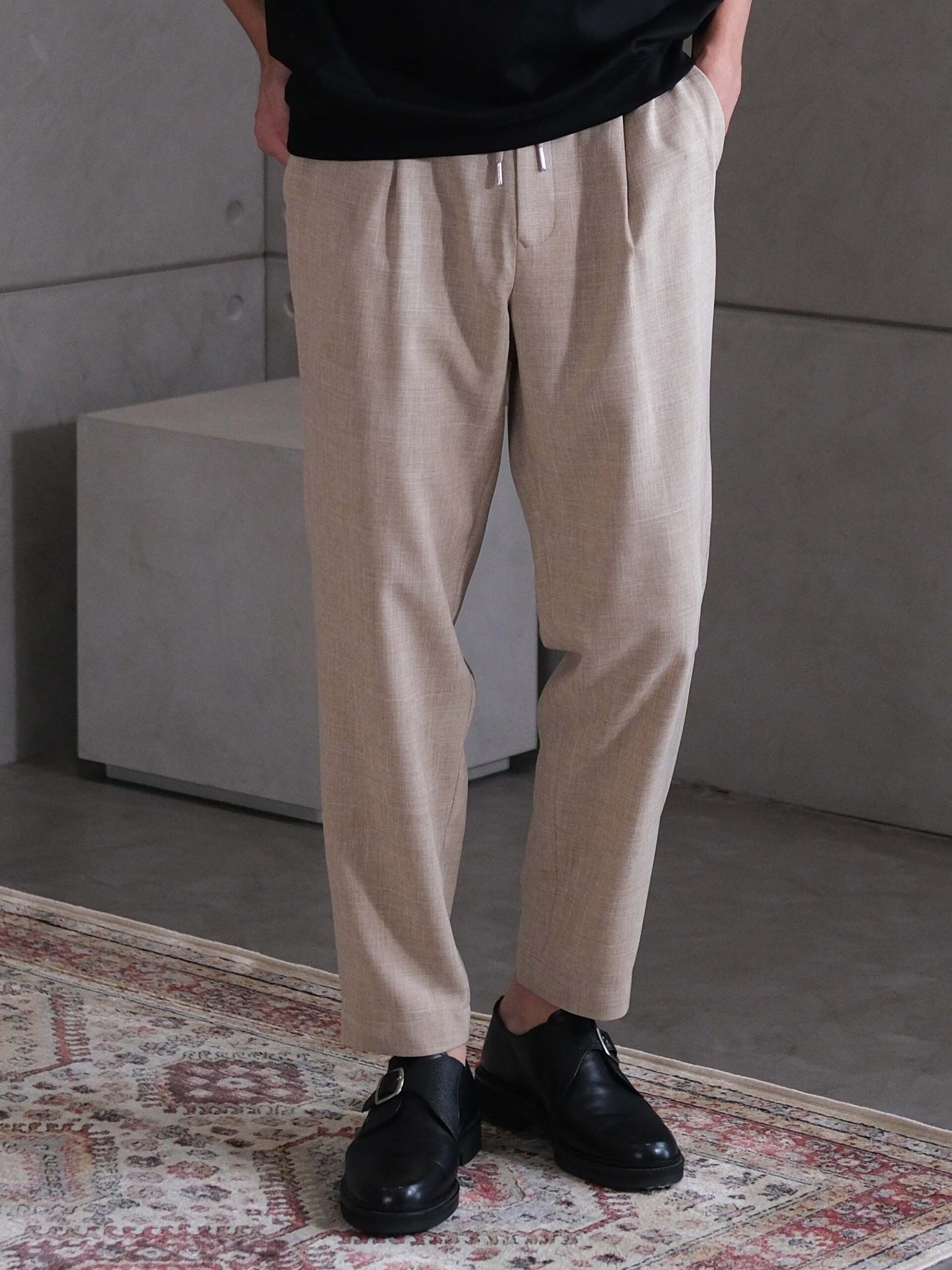 MELANGE WOOLINO WIDE EASY PANTS (K8174501)