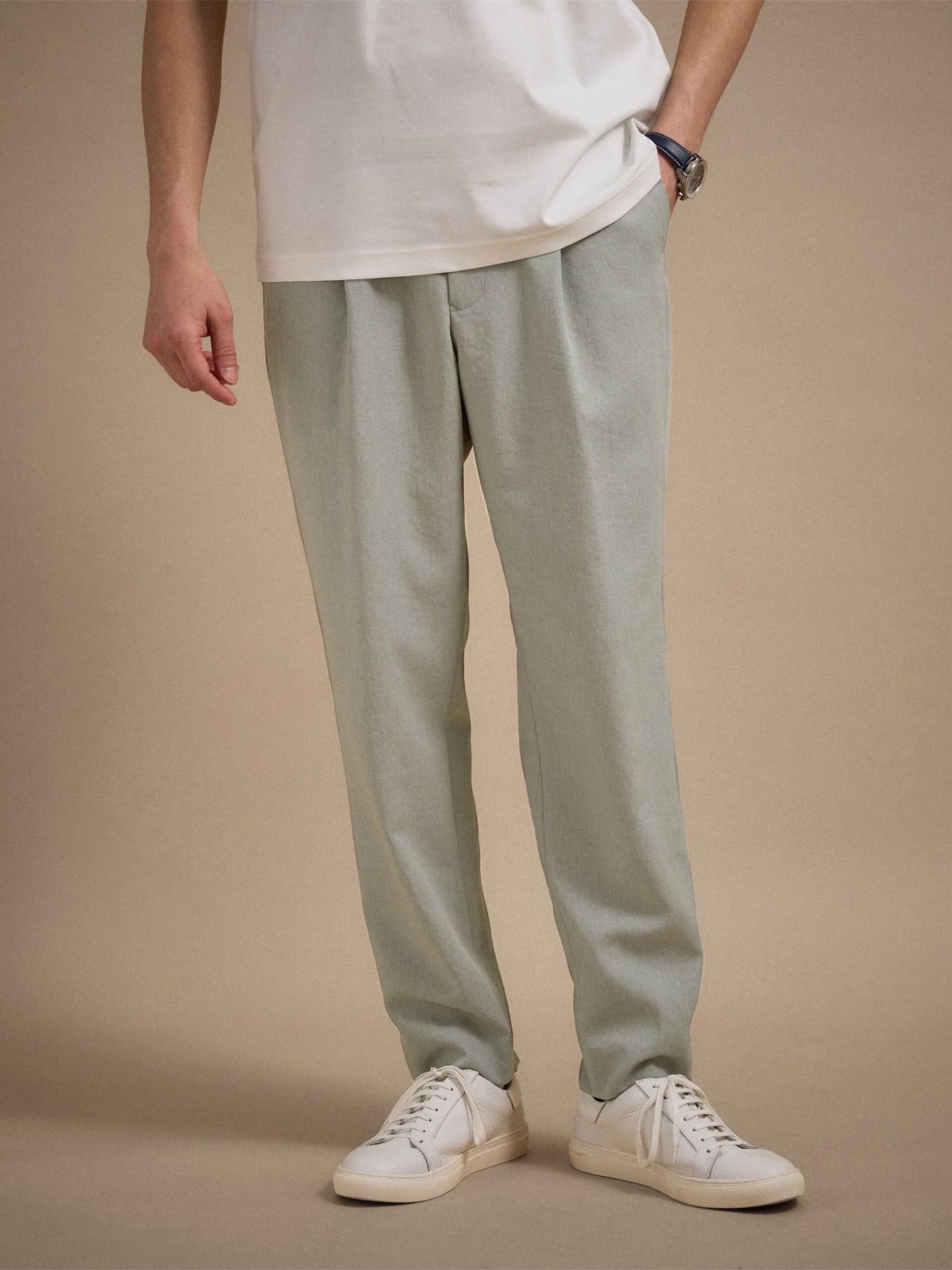 LINEN LIKE KERSEY EASY PANTS (07075030) *ECS