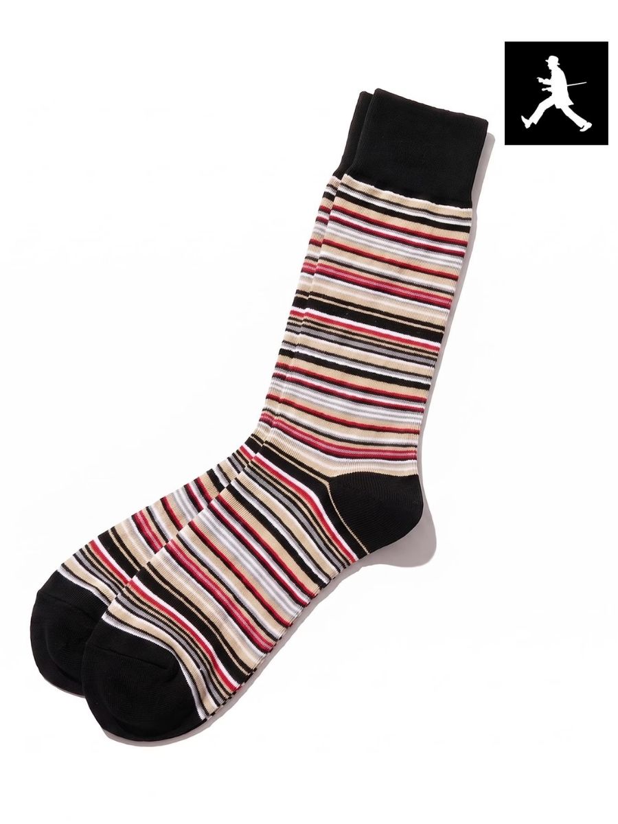 BOWLER HAT LABEL WALKER MULTI STRIPE SOCKS (93101710)