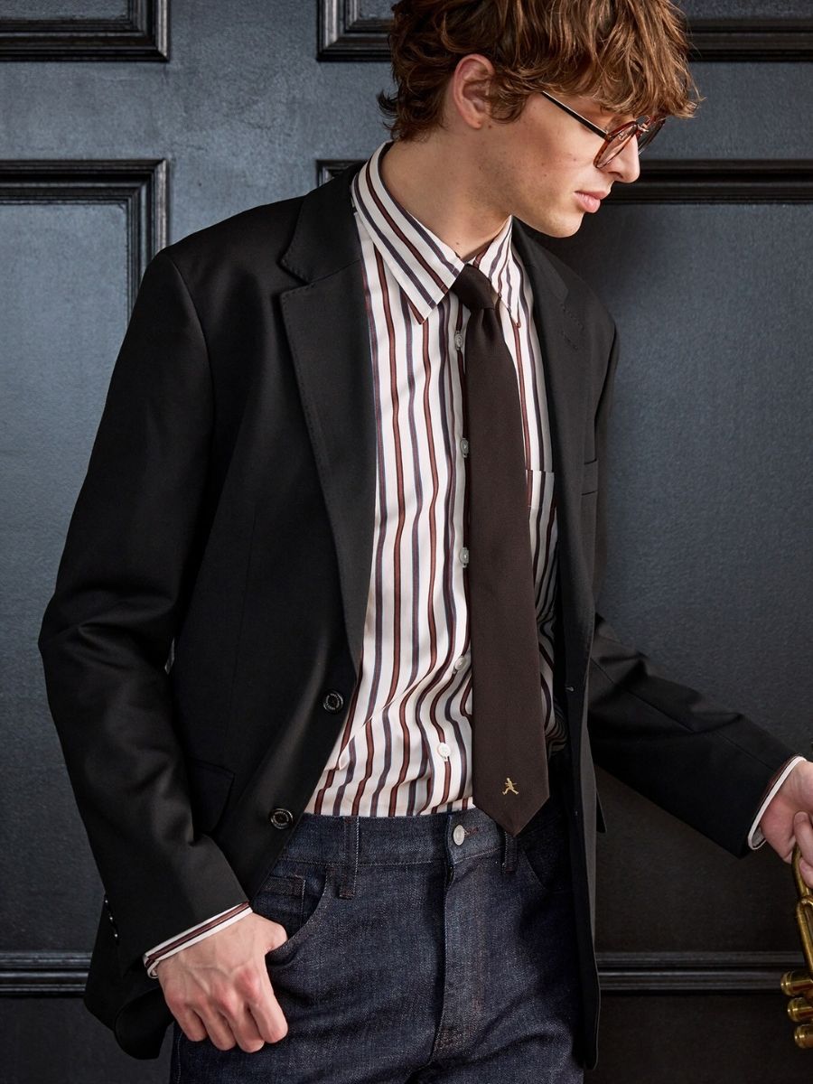 MIJ BOWLER HAT LABEL WALKER NARROW TIE (93101160) - Image 3