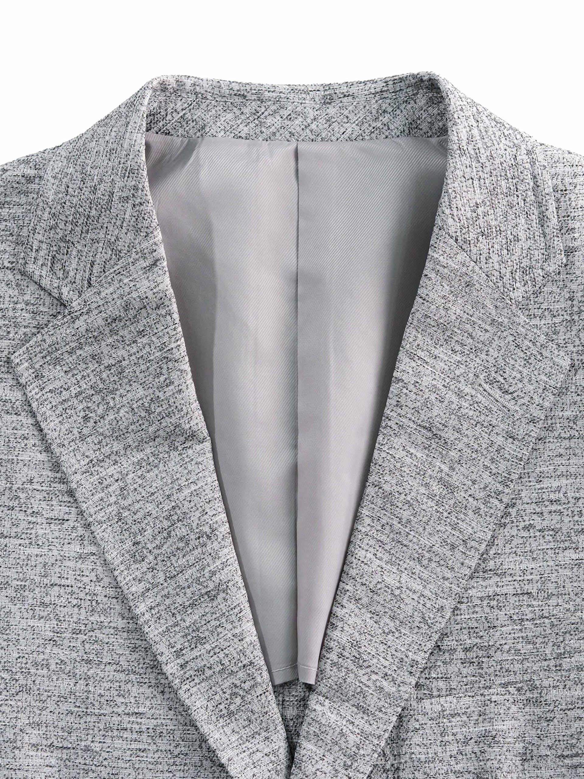 LINEN-LIKE STRETCH JACQUARD SUIT JACKET (K8144601) *ECS - Image 6