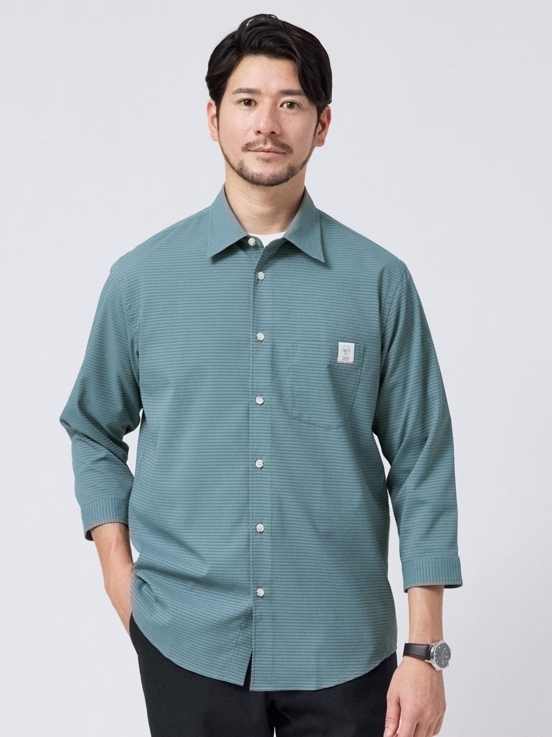 MIJ DOT AIR® SEERSUCKER 3/4 SLEEVE SHIRT (07086902) *ECS - Image 5