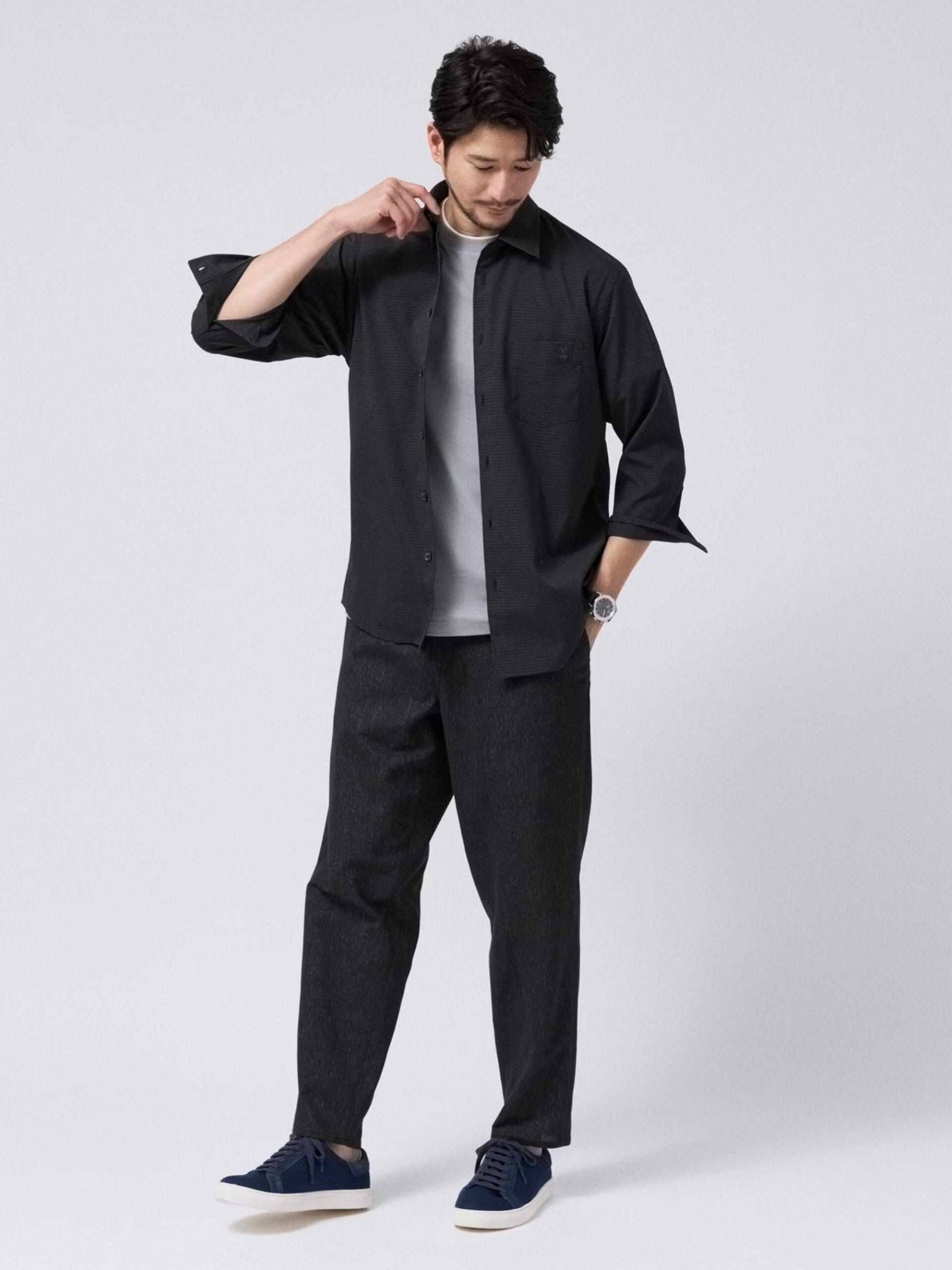 MIJ DOT AIR® SEERSUCKER 3/4 SLEEVE SHIRT (07086902) *ECS - Image 14