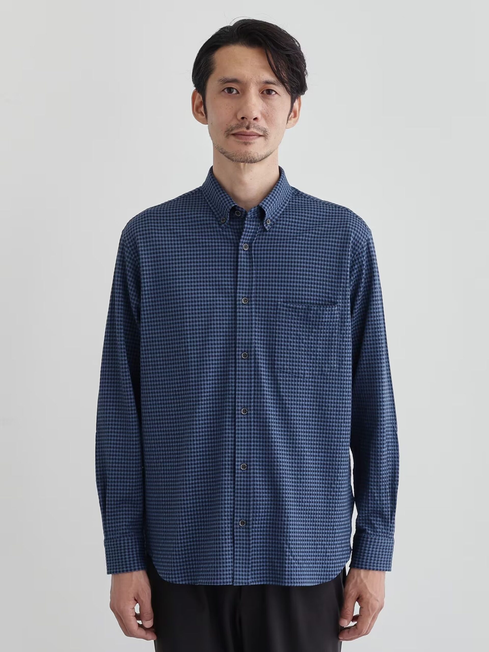 MIJ POLYGIENE® FUNCTION SEERSUCKER GINGHAM CHECK STRETCH SHIRT (07081090) *ECS - Image 3