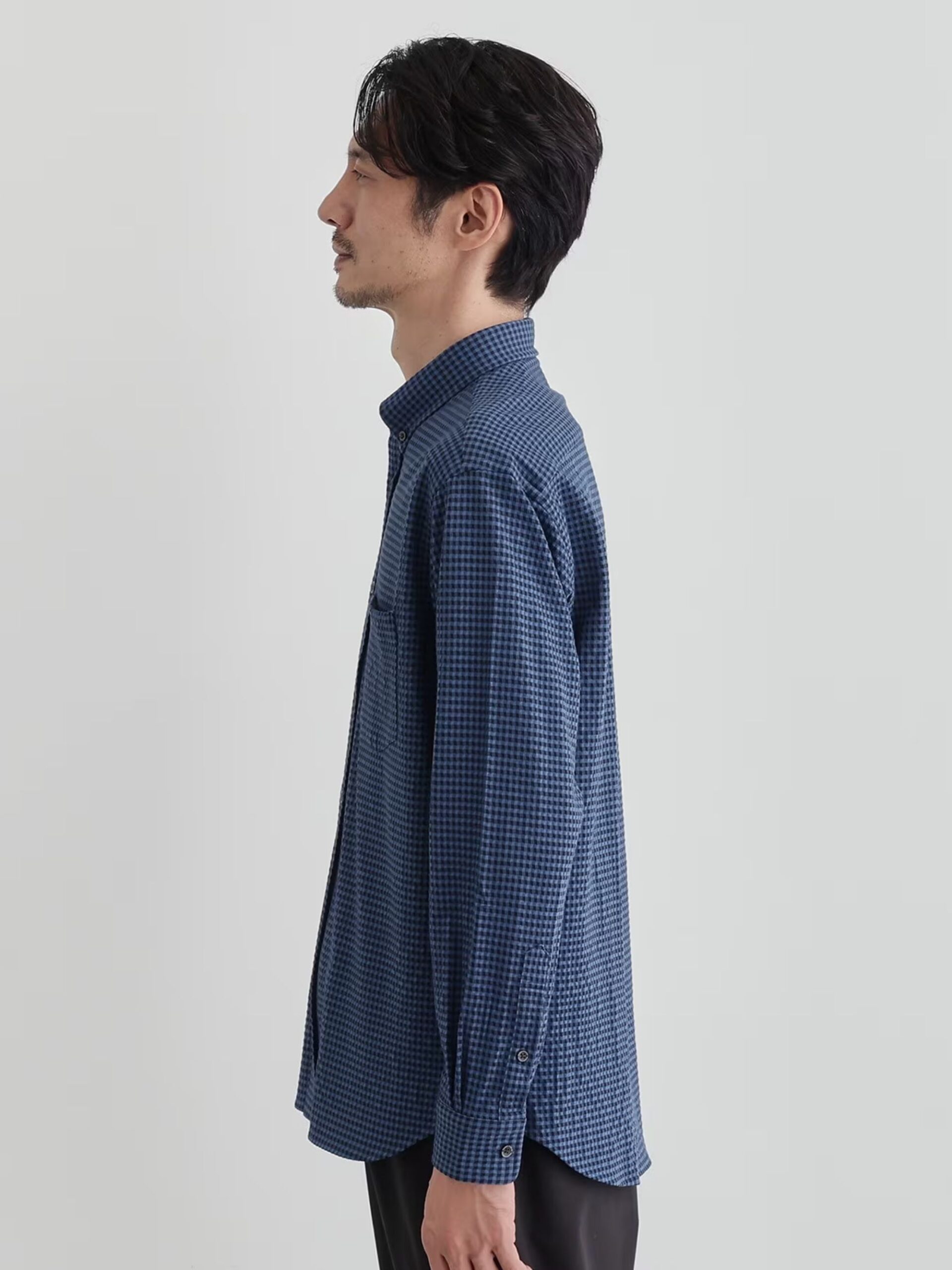 MIJ POLYGIENE® FUNCTION SEERSUCKER GINGHAM CHECK STRETCH SHIRT (07081090) *ECS - Image 4